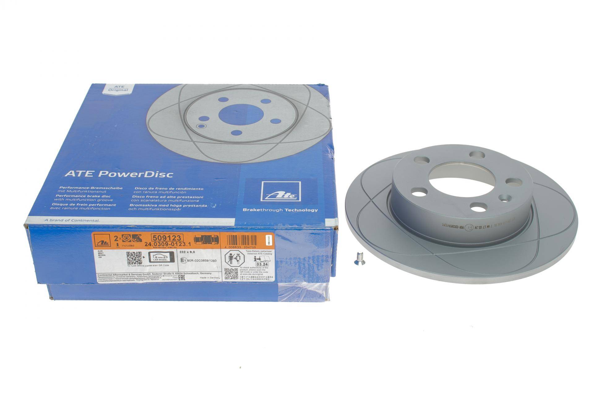 Диск гальмівний (задній) Skoda Fabia/Octavia/VW Golf IV 98- (230x9) (з покриттям) PowerDisc