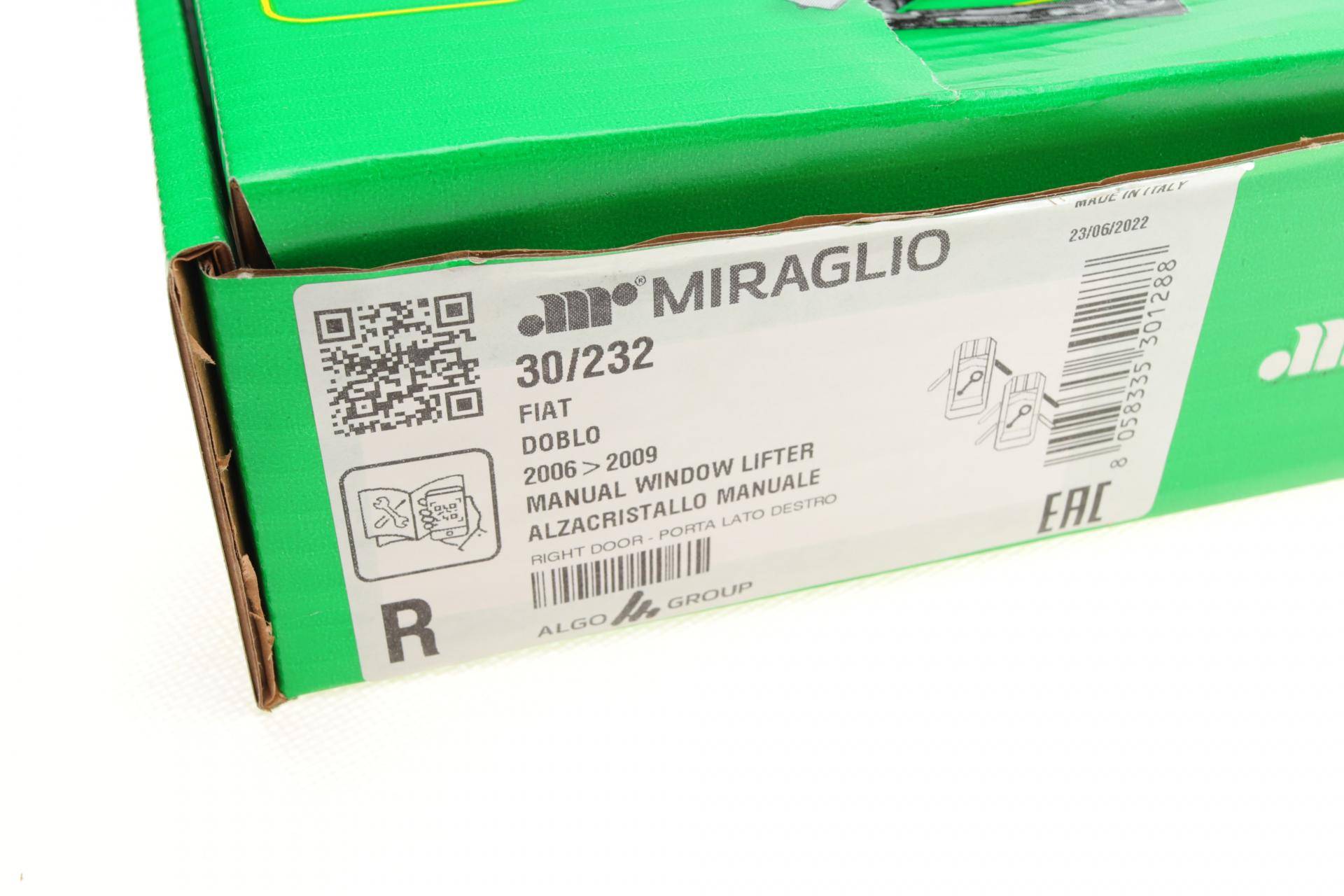 Склопідіймач (передній) Fiat Doblo 01- (R) (ручної)