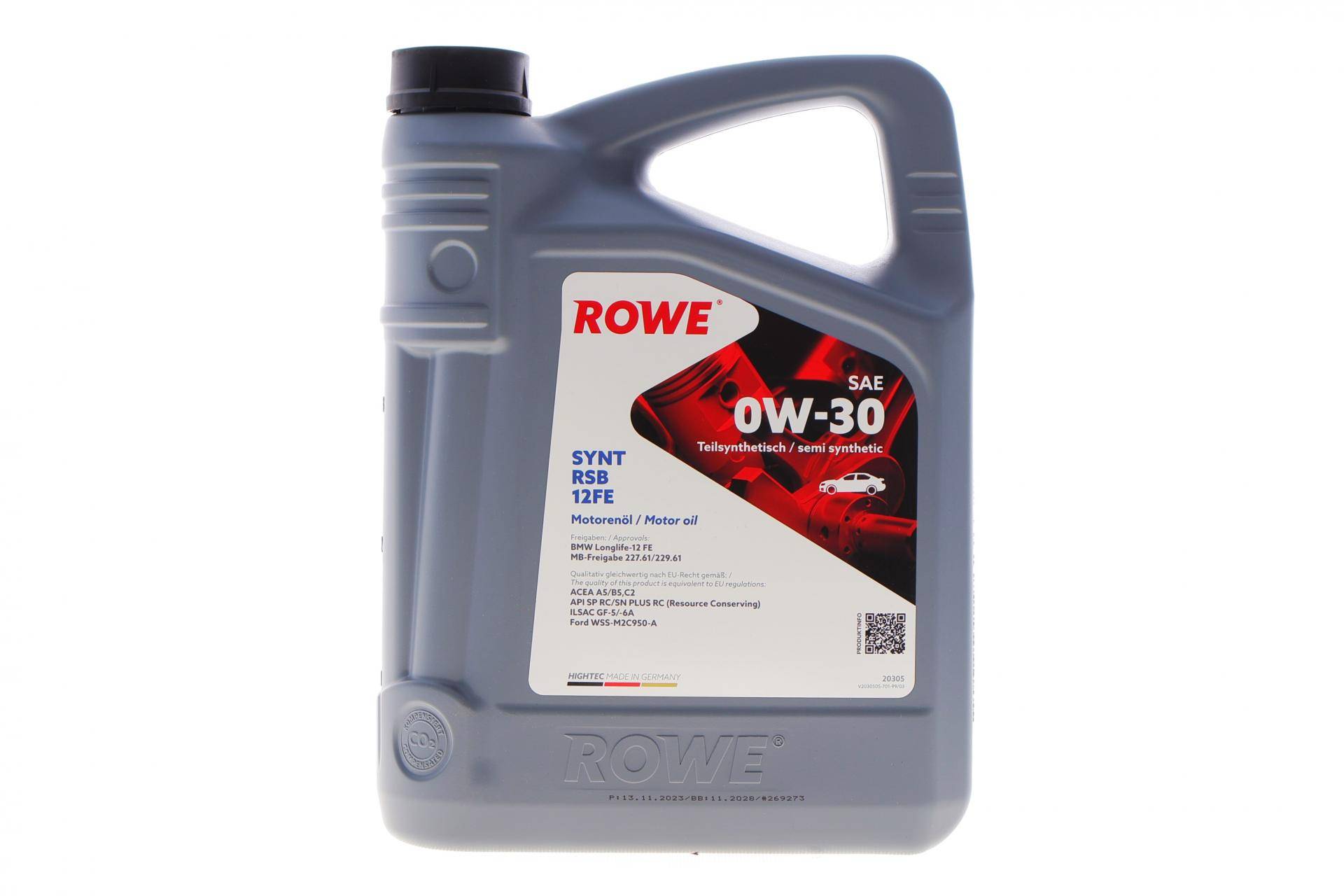 Олива 0W30 HIGHTEC SYNT RSB 12FE (4L) (BMW LL-12 FE/MB 227.61/229.61) (ACEA A5/B5,C2) (API SP RC)