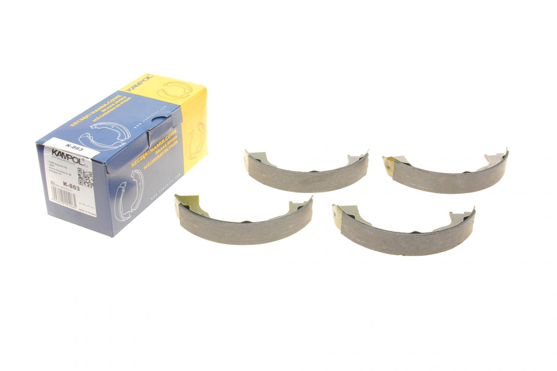 Колодки ручника Jeep Grand Cherokee 92-99/Wrangler 06- (185x31)