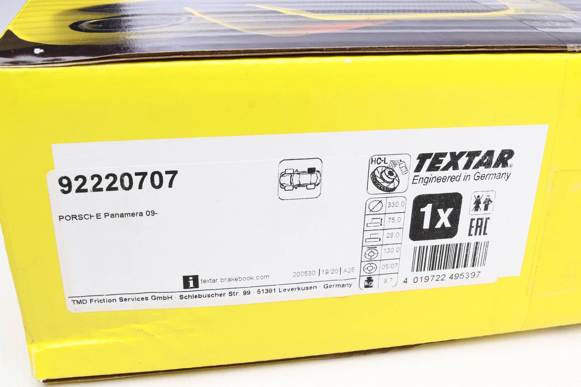 Диск гальмівний (задній) Porsche Panamera 09- (R) (330x28) PRO+ (з прорезом) (легований)