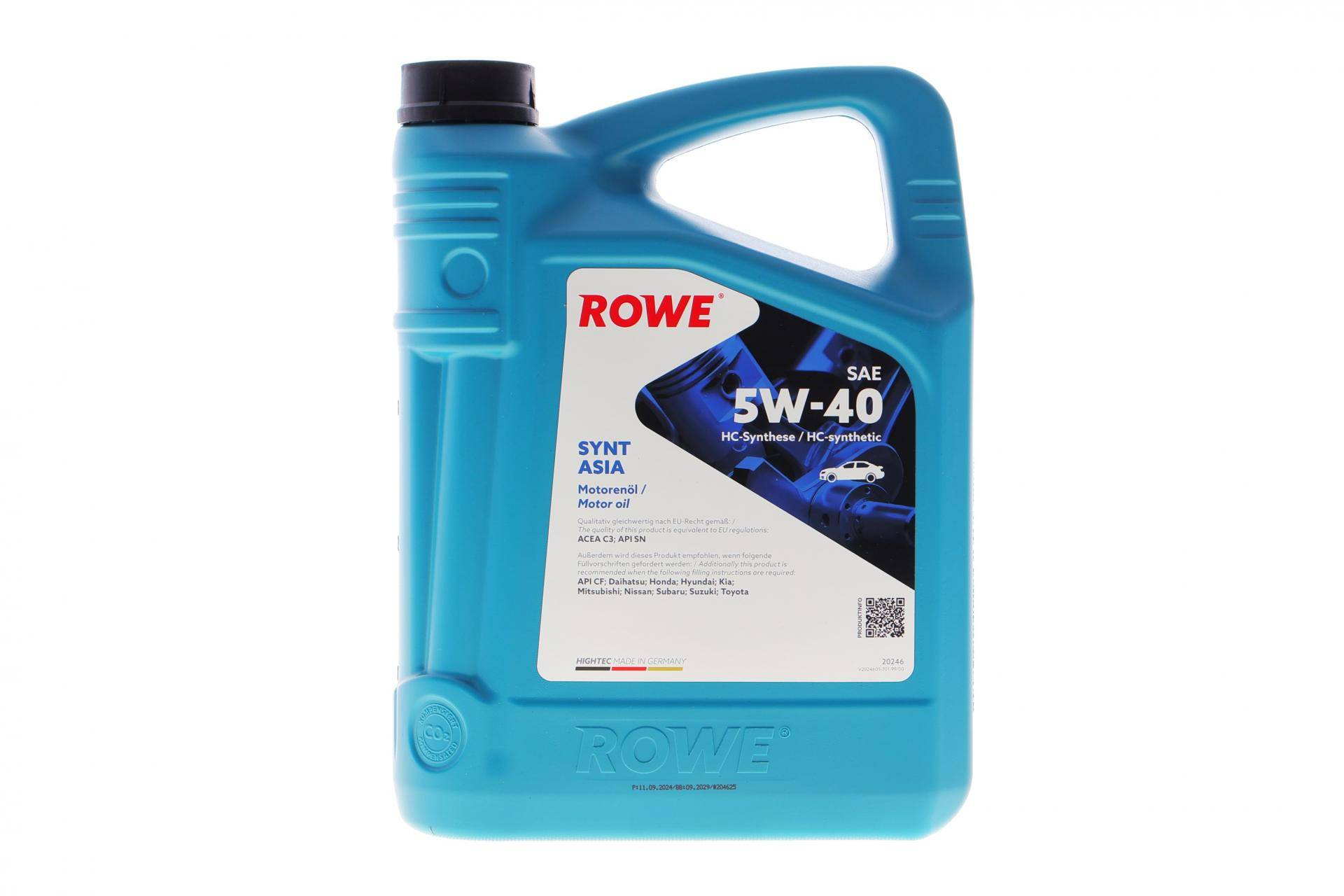 Олива 5W40 HIGHTEC SYNT ASIA (4L) (ACEA C3) (API SN/CF)