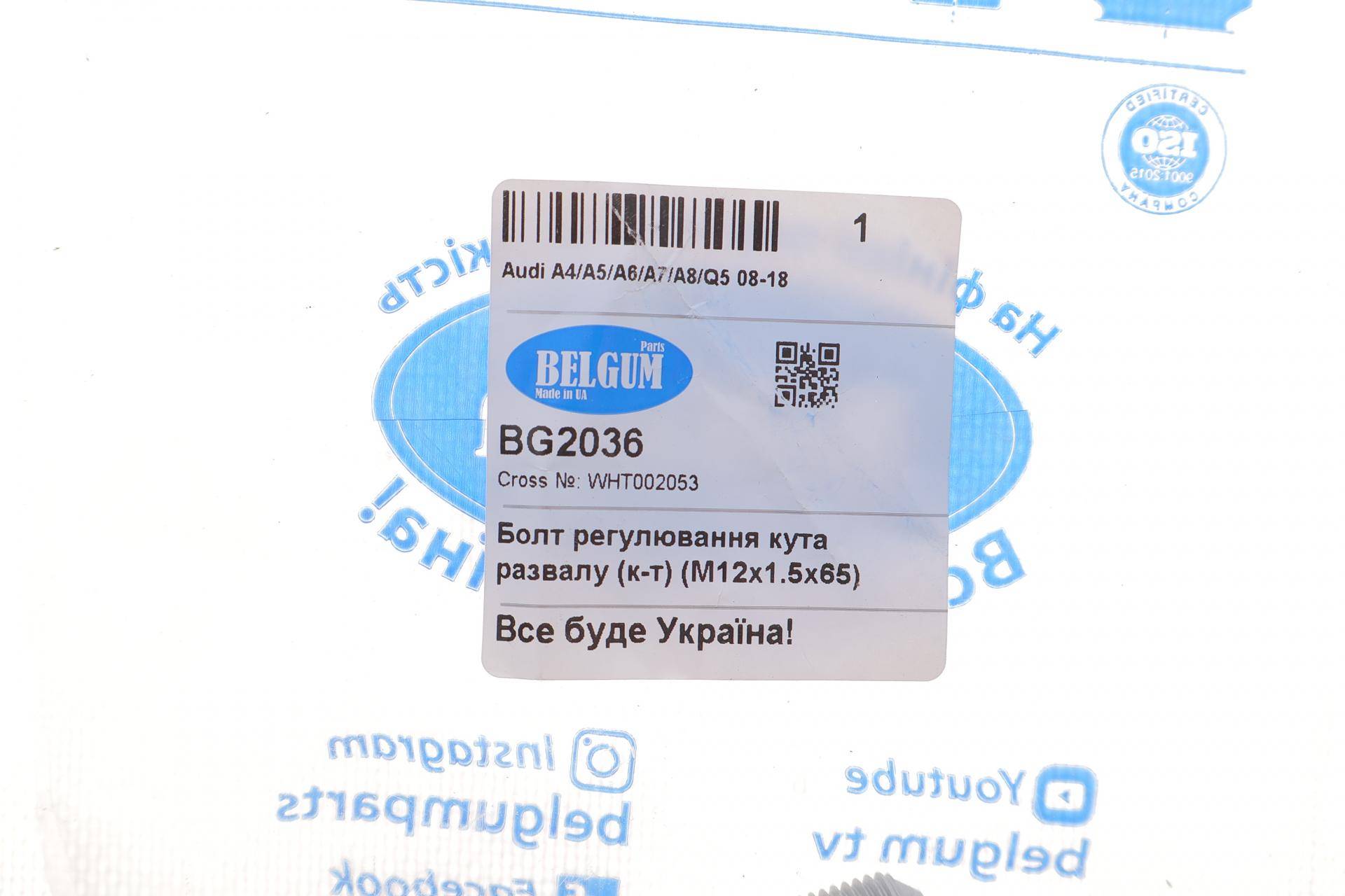 Болт регулювання кута развалу (к-кт) Audi A4/A5/A6/A7/A8/Q5 08-18 (M12x1.5x65)