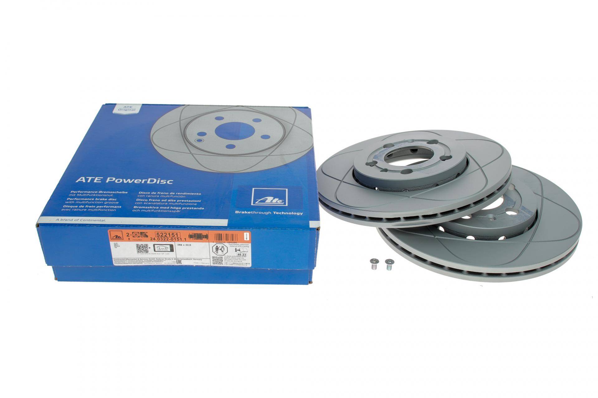 Диск гальмівний (передній) Skoda Fabia/Octavia 96-/Roomster 06-/VW Golf 97-06 (256x22)(з покр.) PowerDisc