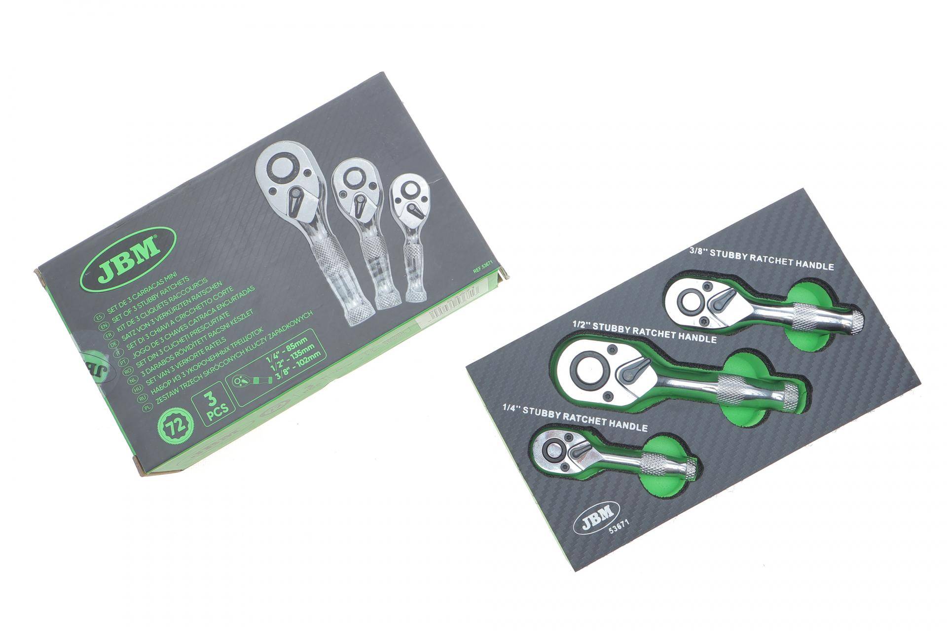 Набір тріскачок 1/4" 85 мм,1/2" 138 мм, 3/8" 102 мм