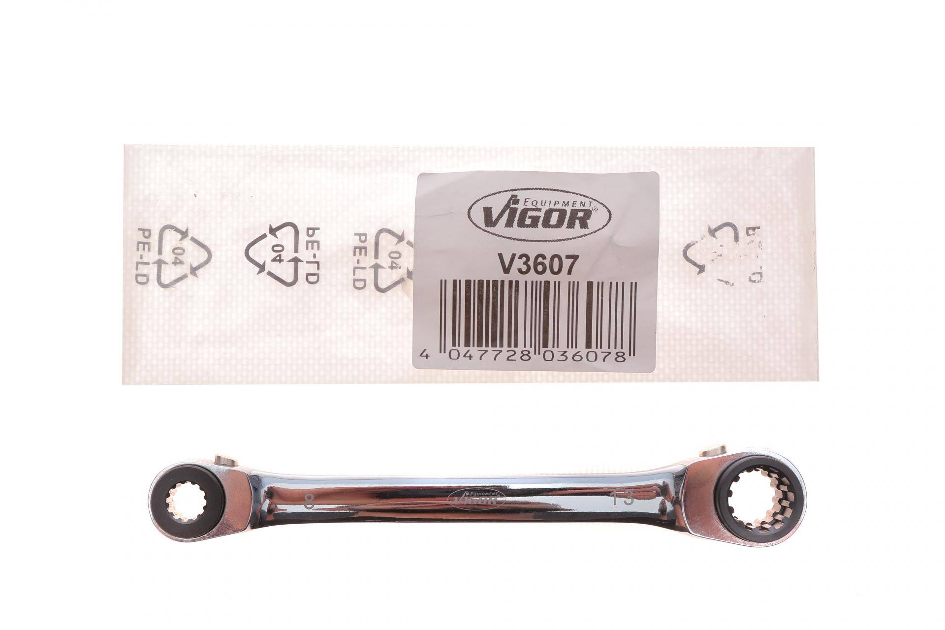 Ключ накидний з подвійною тріскачкою 8x12-10x13 мм L-220 мм