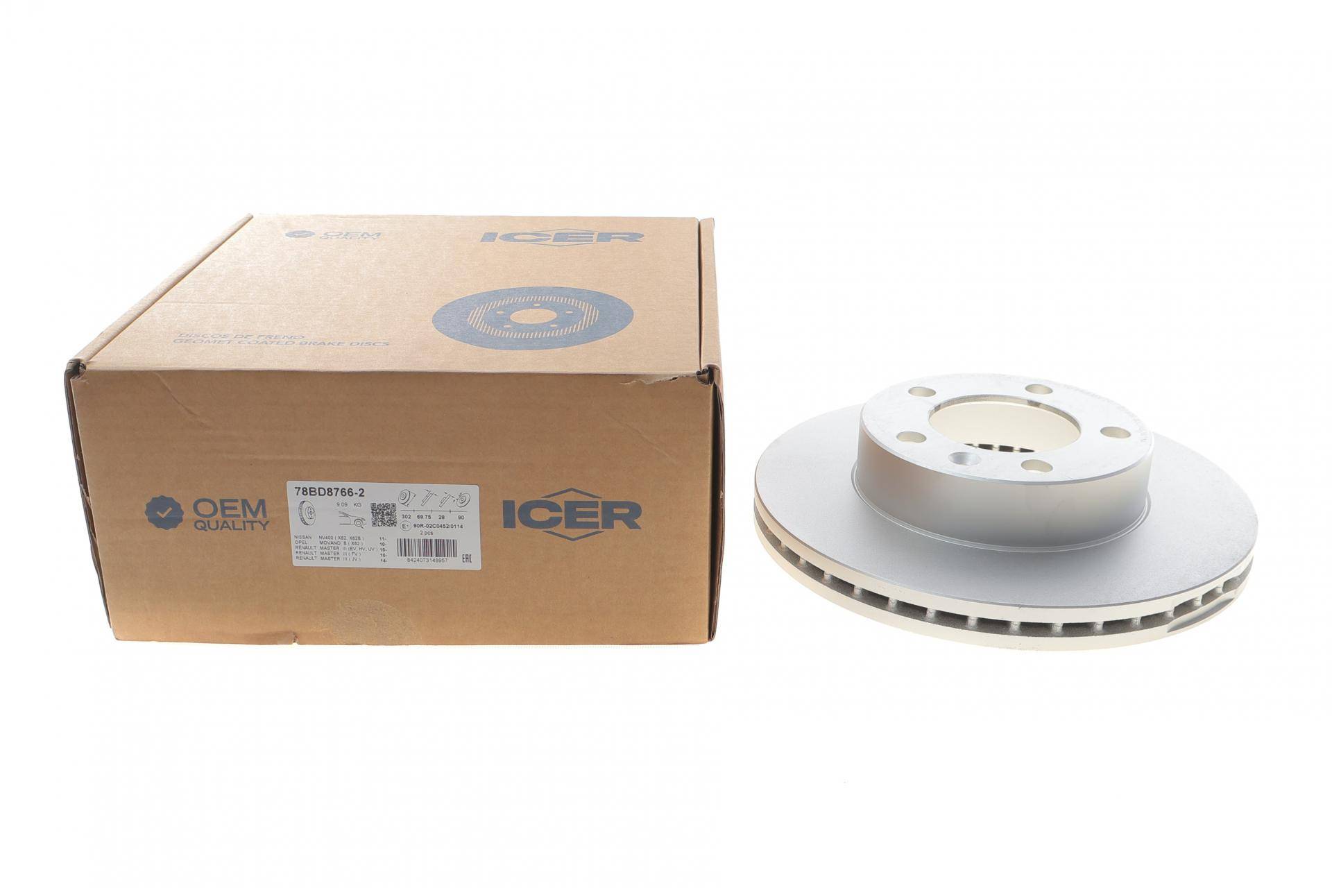 Диск гальмівний (передній) Renault Master/Opel Movano/Nissan NV400 10- (302x28) (з покр.) (вент.)