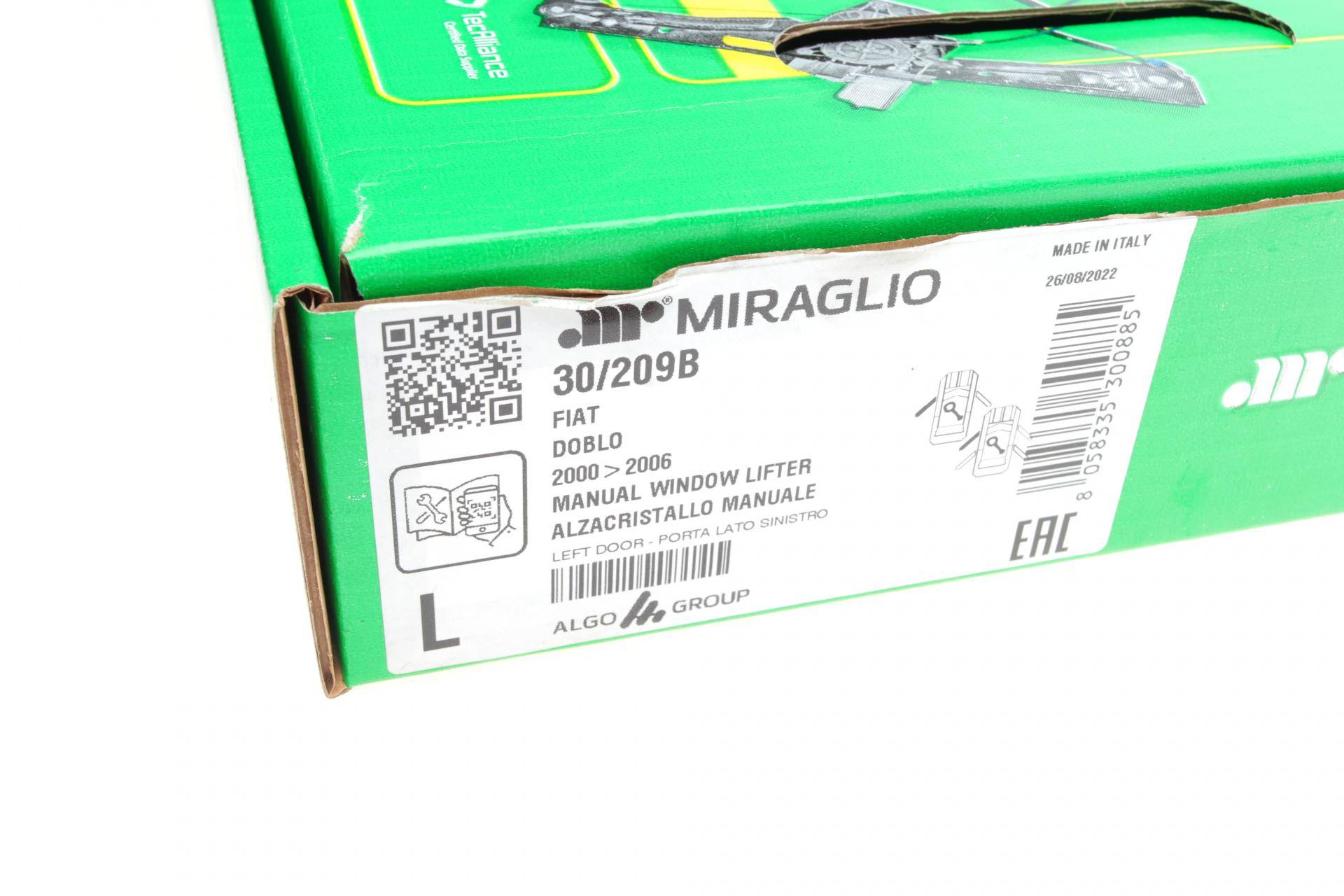 Склопідіймач (передній) Fiat Doblo 01- (L) (ручної)