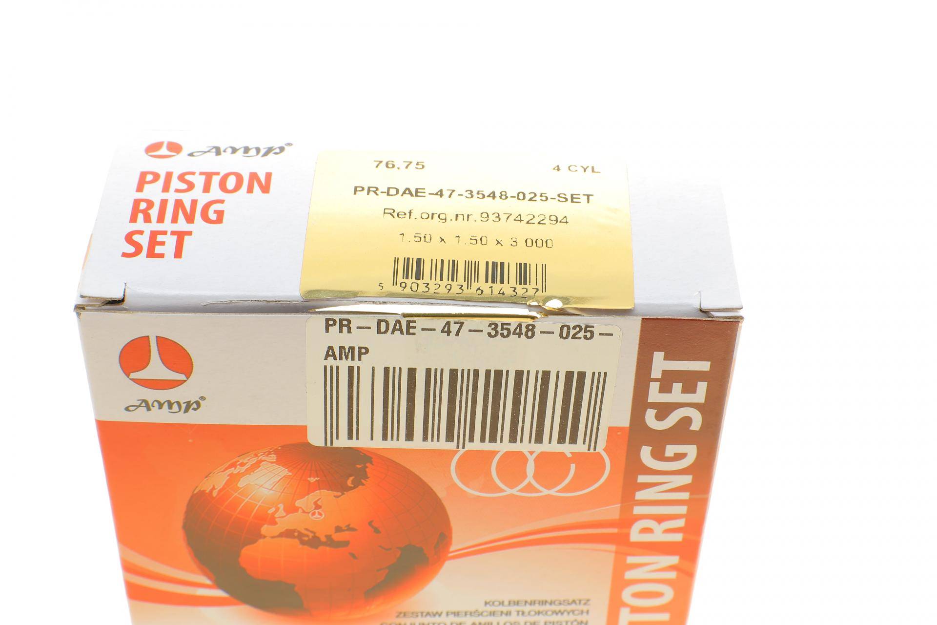 Кільця поршневі Daewoo Lanos 1.5 8V 90- (+0,25/76,75mm) (1.5x1.5x3.0) (к-кт 4 циліндри)