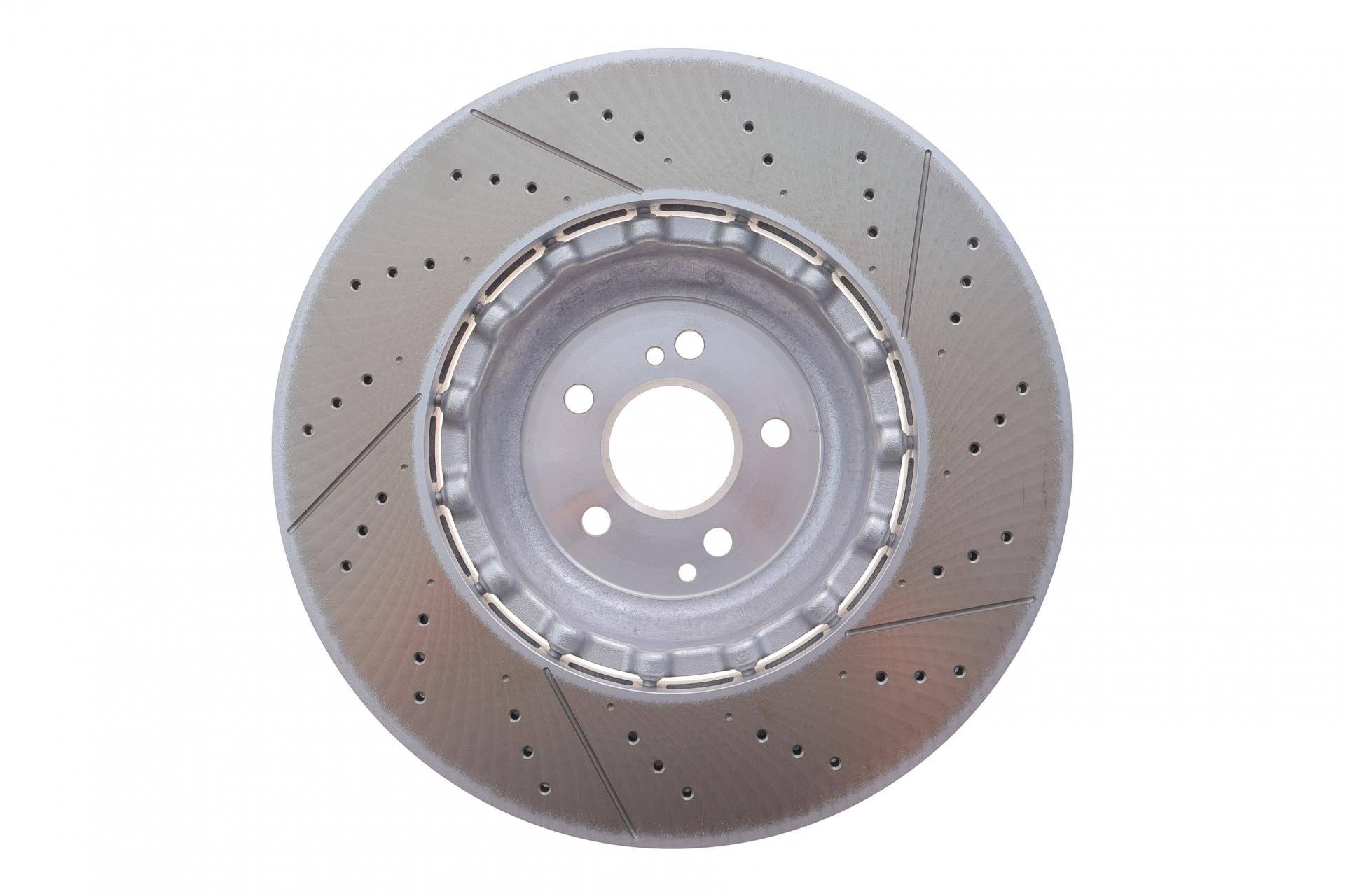 Диск гальмівний (передній) MB C-class (W205) 14-/E-class (W213) AMG 17- (390x36) (з покриттям) (з отворами) (вент)