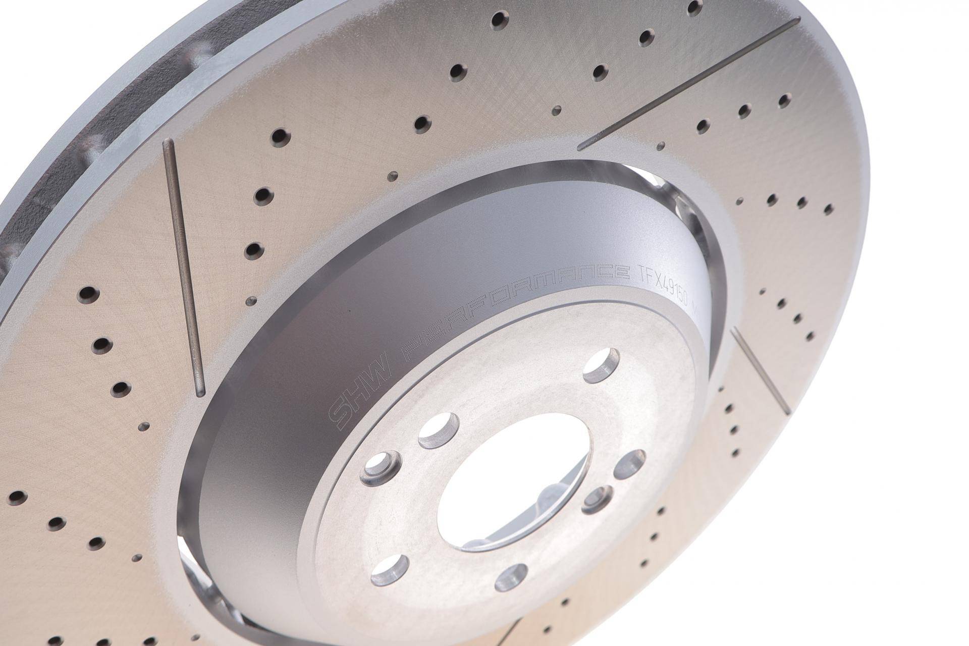 Диск гальмівний (передній) MB C-class (W205) 14-/E-class (W213) AMG 17- (390x36) (з покриттям) (з отворами) (вент)