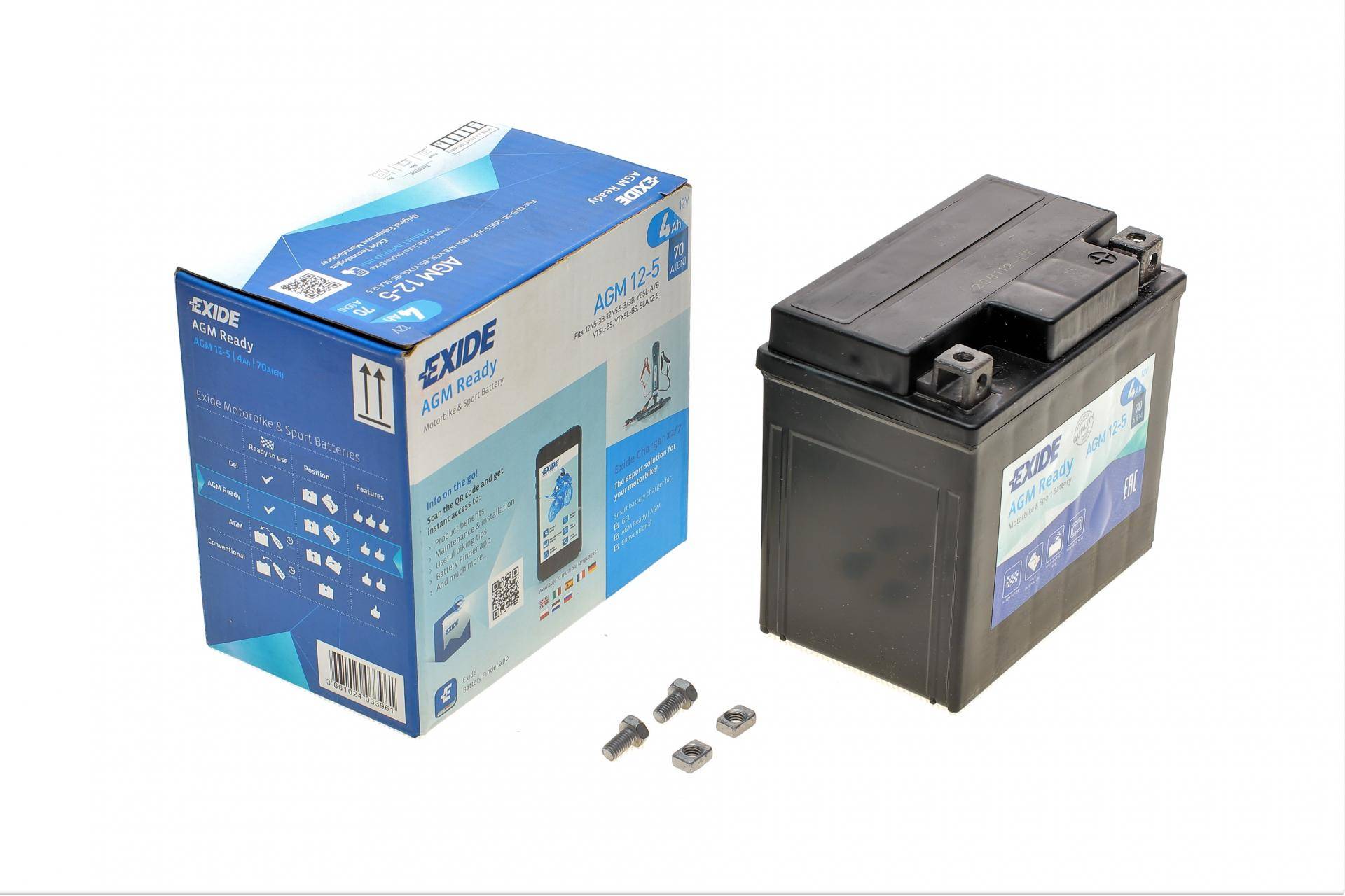 Акумуляторна батарея 4Ah/70A (113x70x105/+R/B0) (AGM) (мото)