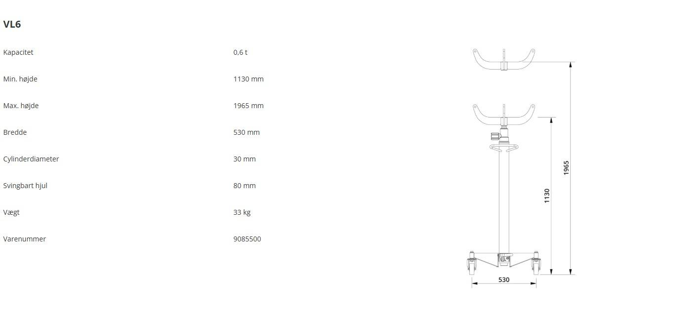 Cтійкa тpaнcміcійнa гідpaвлічнa 600 кг h=1130-1965 мм