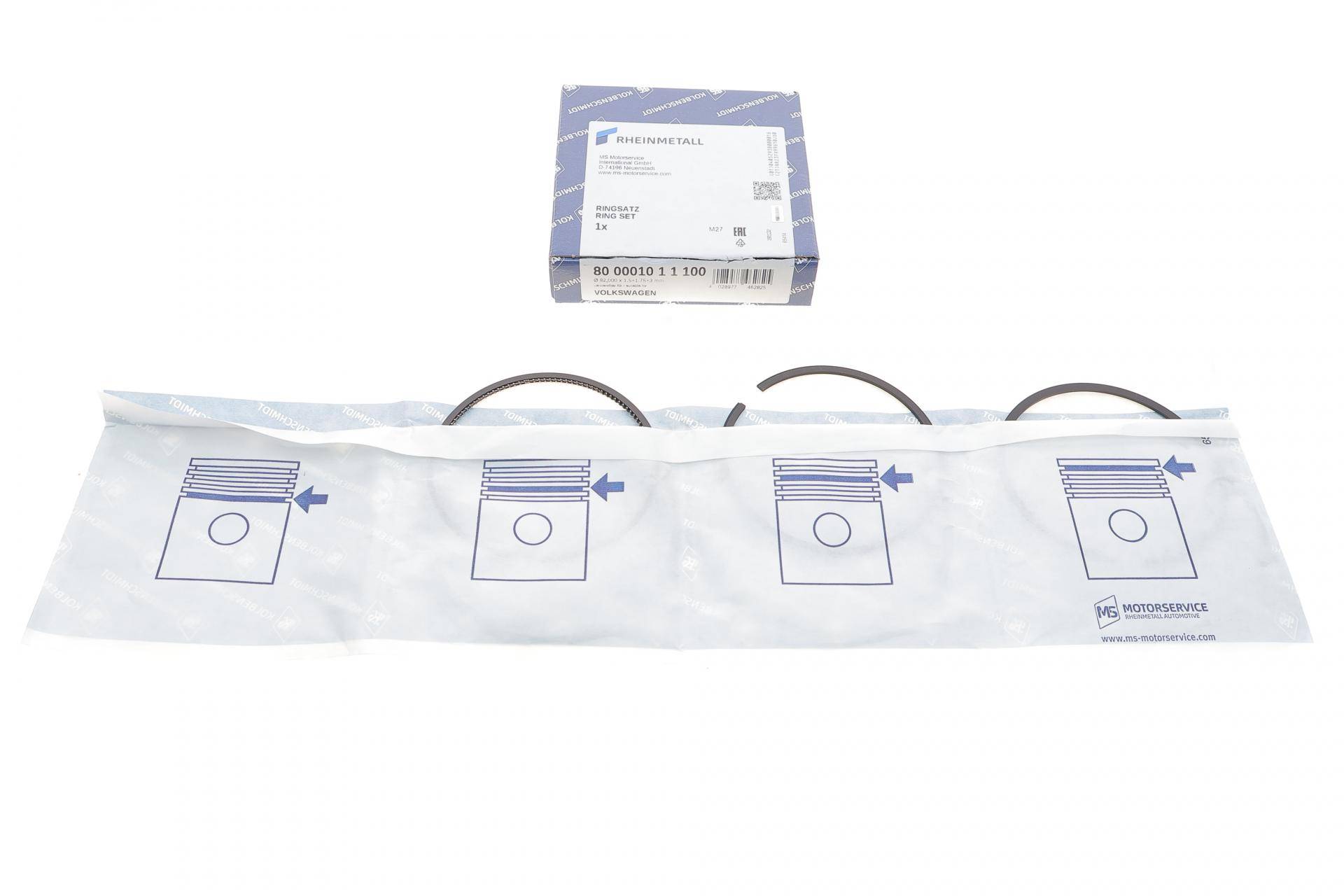 Кільця поршневі VW Caddy I/II 1.6-1.8 83-97/T4 2.8 VR6 95-00 (82.01mm/+1.00)