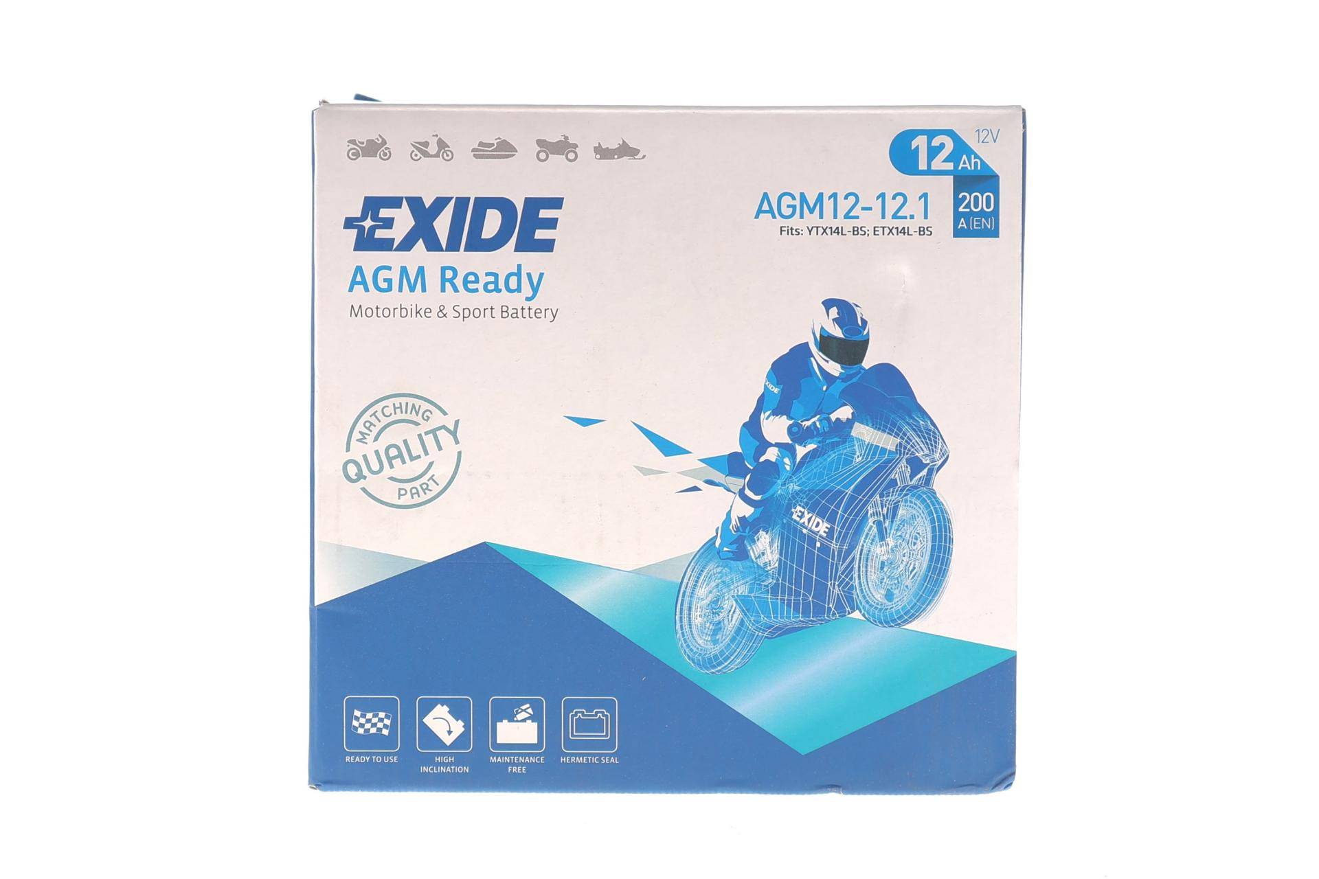 Акумуляторна батарея 12Ah/200A (150x90x145/+R/B00) (AGM Ready) (мото)