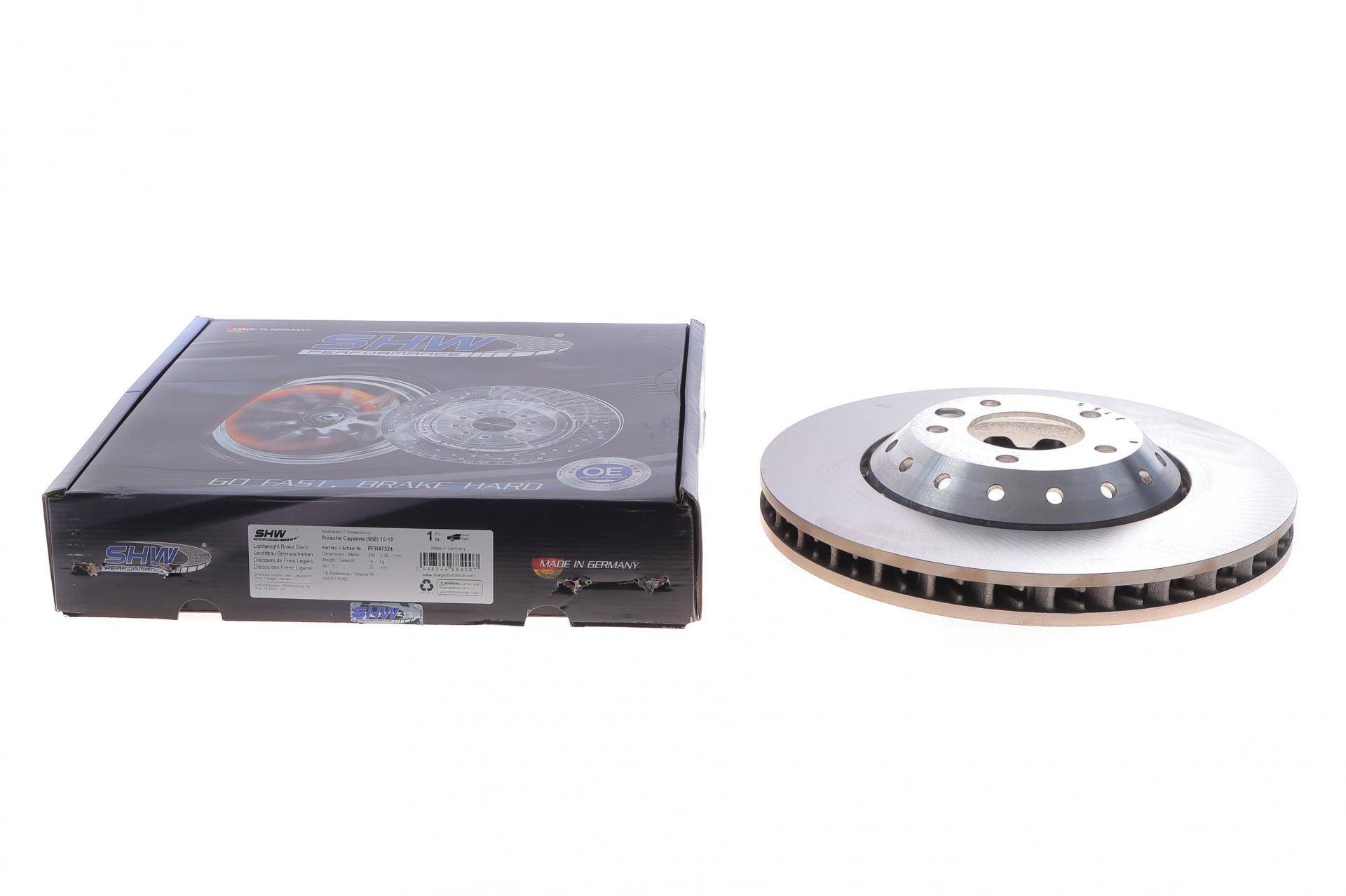 Диск гальмівний (передній) Porsche Cayenne 10-18 (390x38) (R) (з покриттям) (з отворами) (вент)