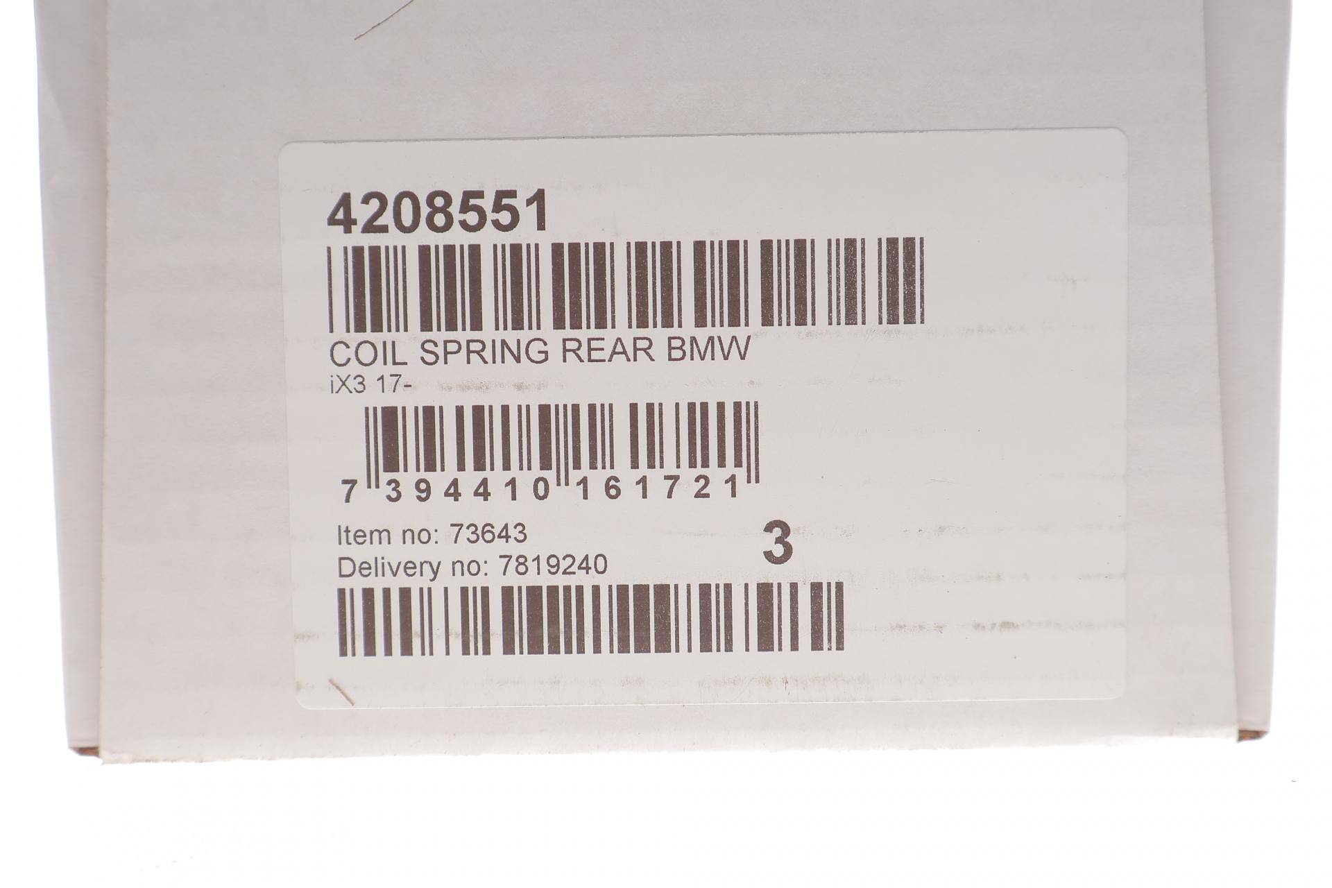 Пружина (задня) BMW iX3 (G01/F97/G08) 20- (SUV)