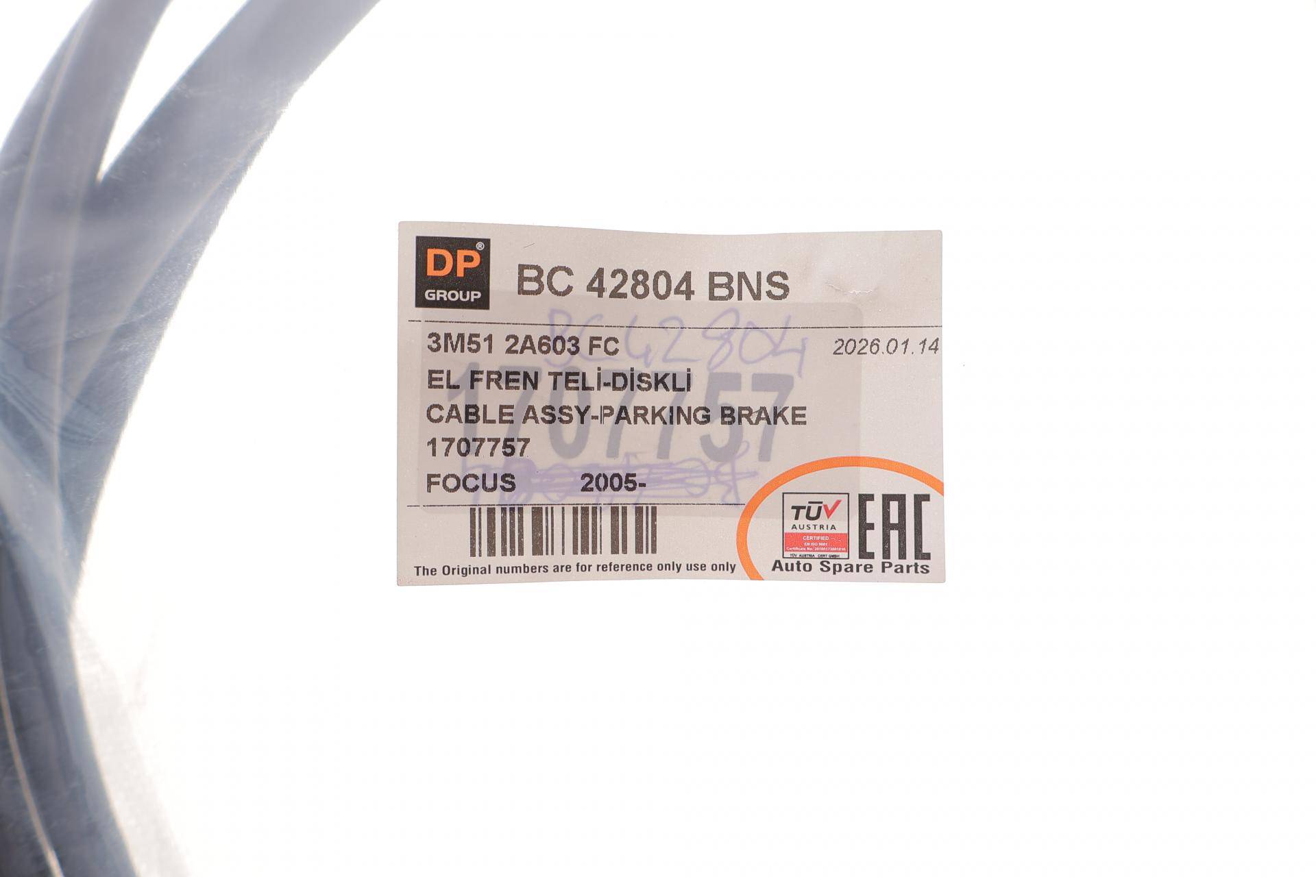 Трос ручника (задній) Ford C-Max 07-10/Focus II- 04-12