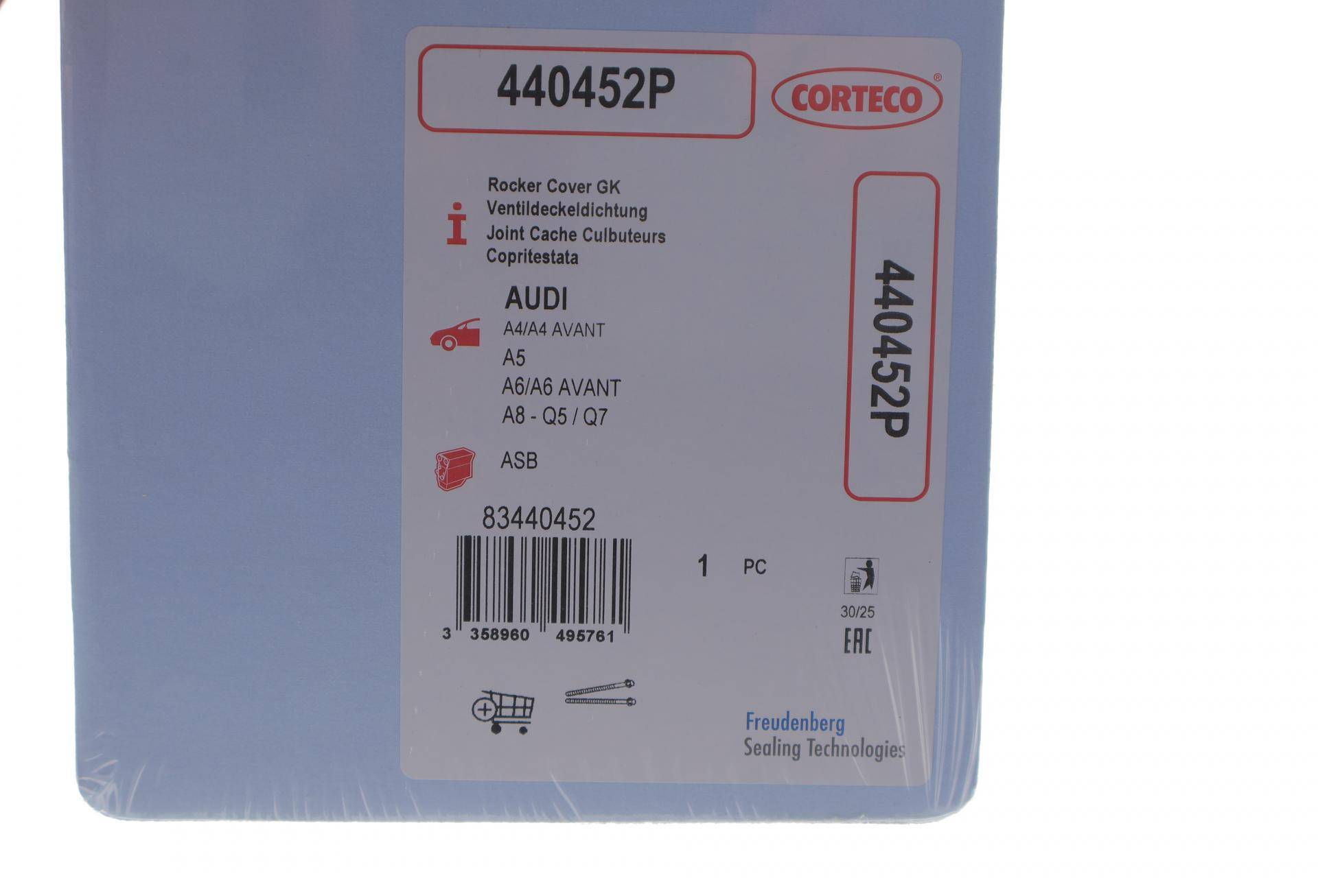 Прокладка кришки клапанів Audi A6 04-/VW Touareg 2.7/3.0TDi 10- (1-3 циліндр)