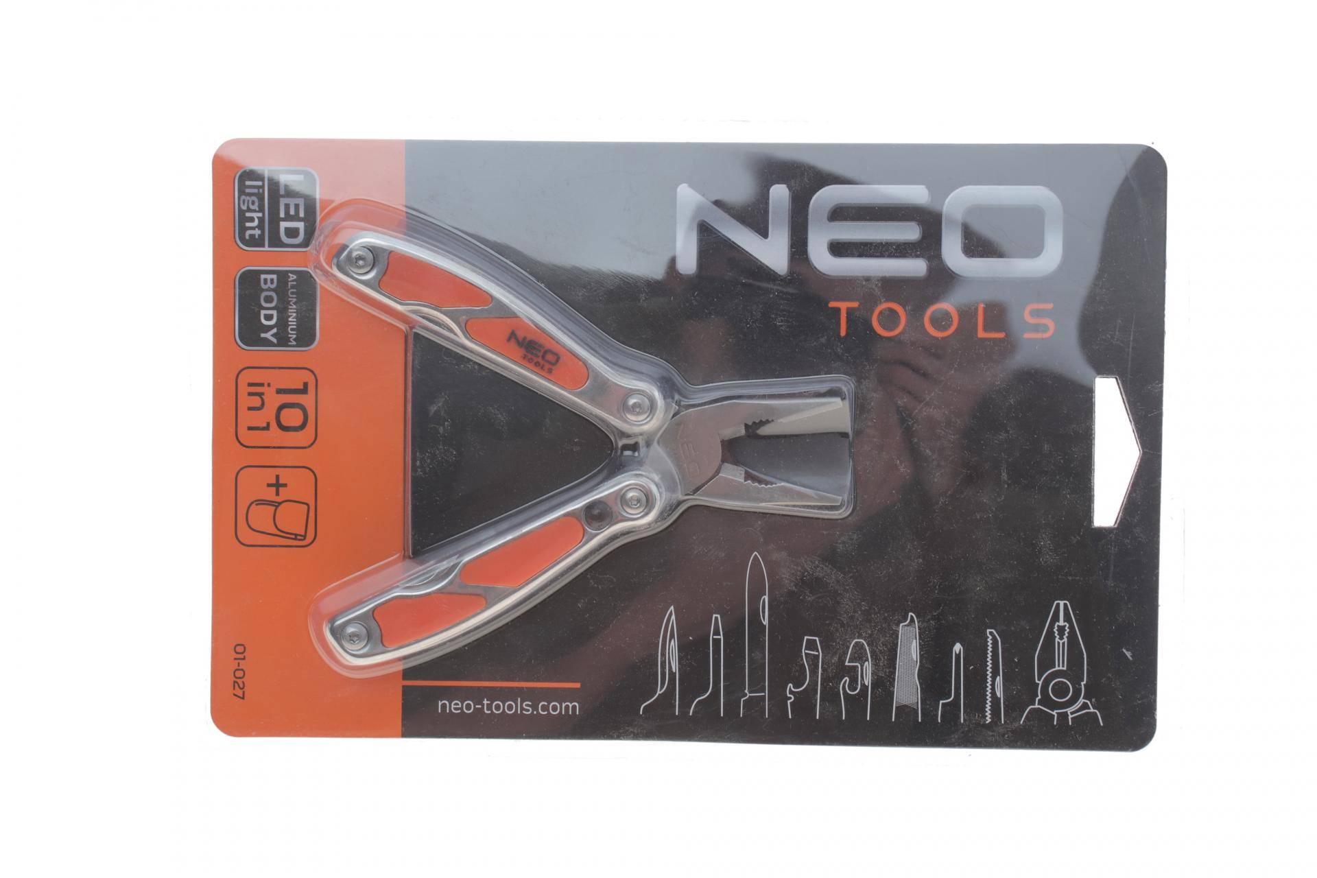 Мультиінструмент (Mini) 10in1/Alu/Led light (+чохол) (L=115mm)