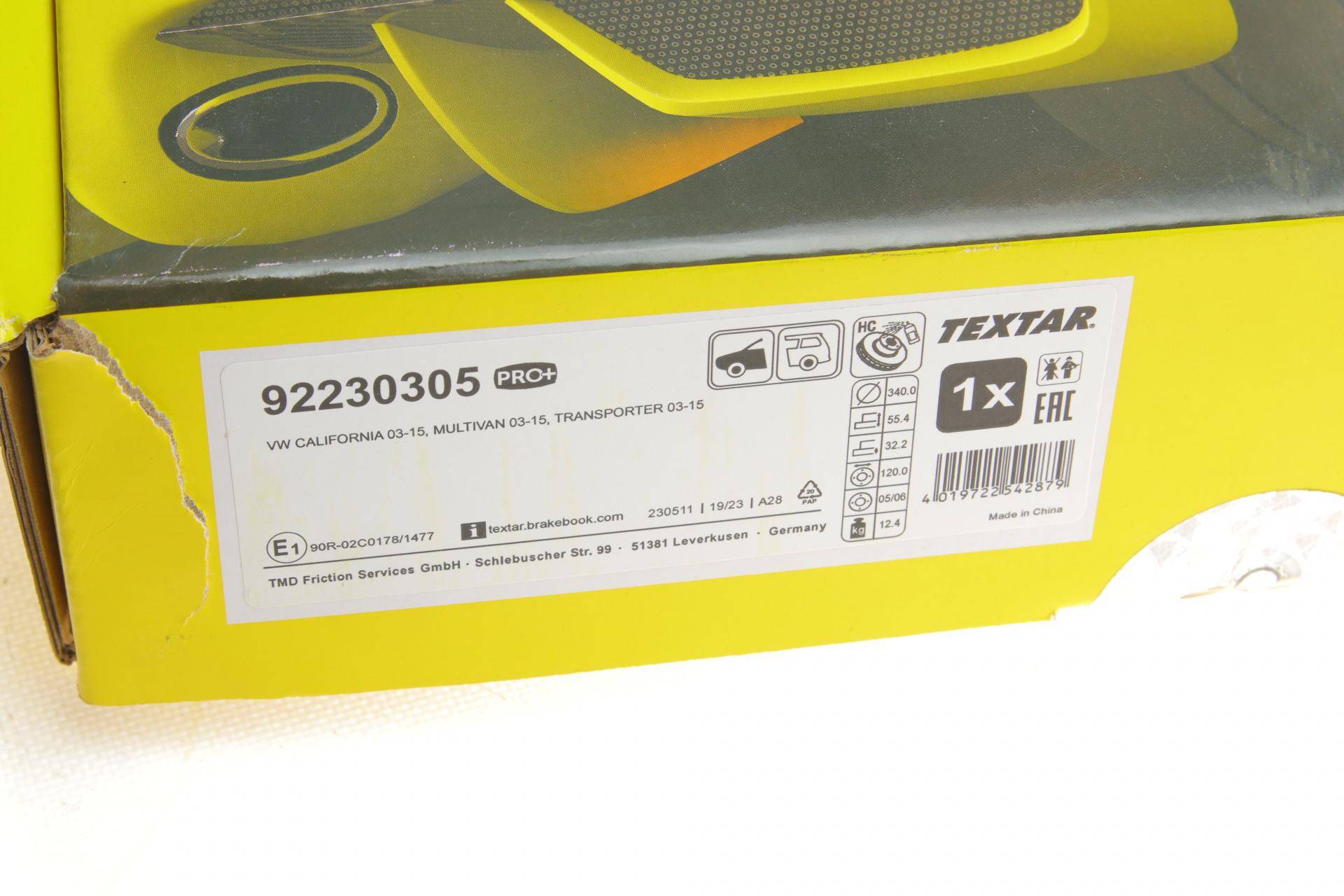 Диск гальмівний (передній) VW T5 09-15/T6 15- (340x32.2) PRO+