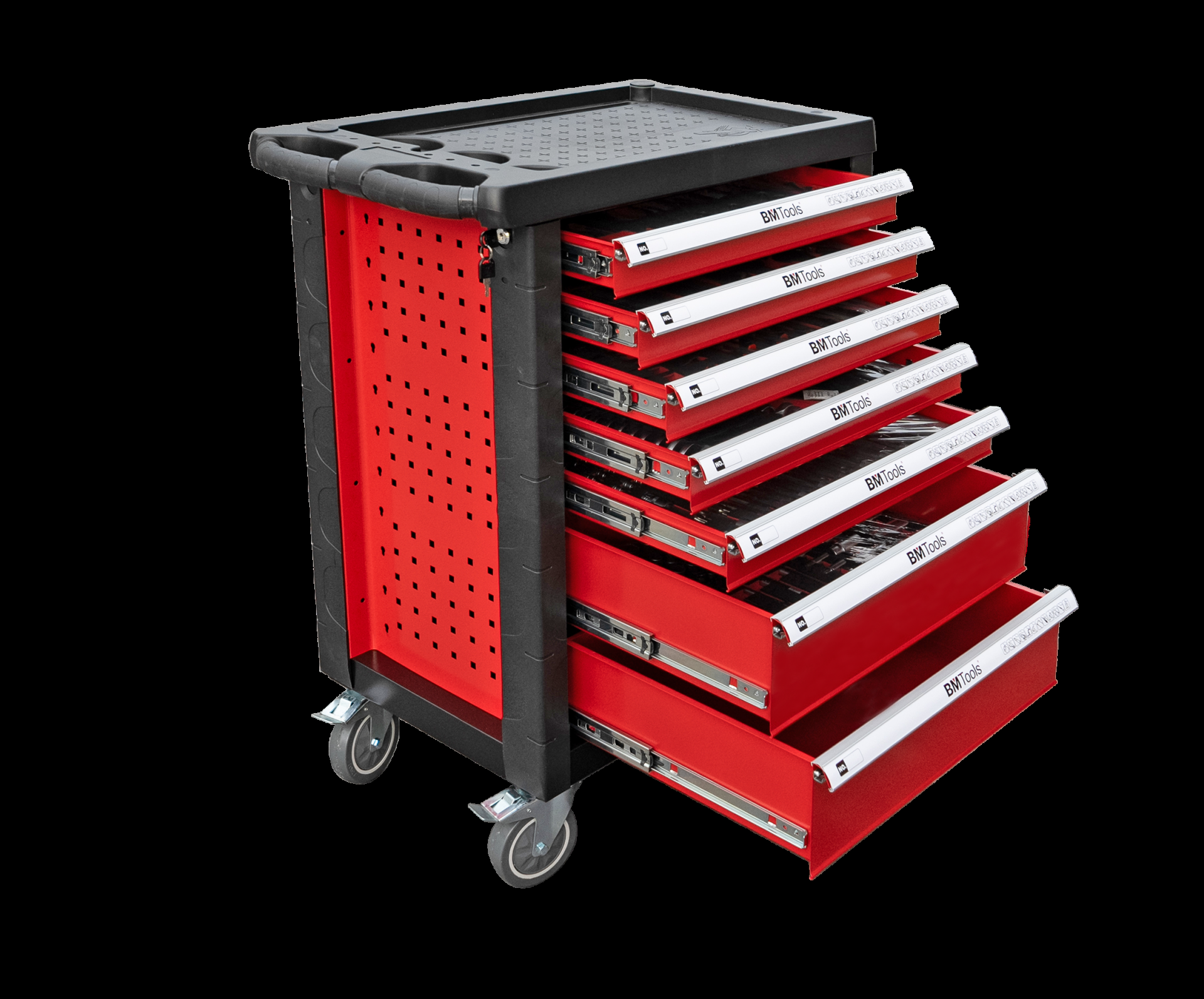 Візок з інструментами 7 секцій 268 од. (червоний)