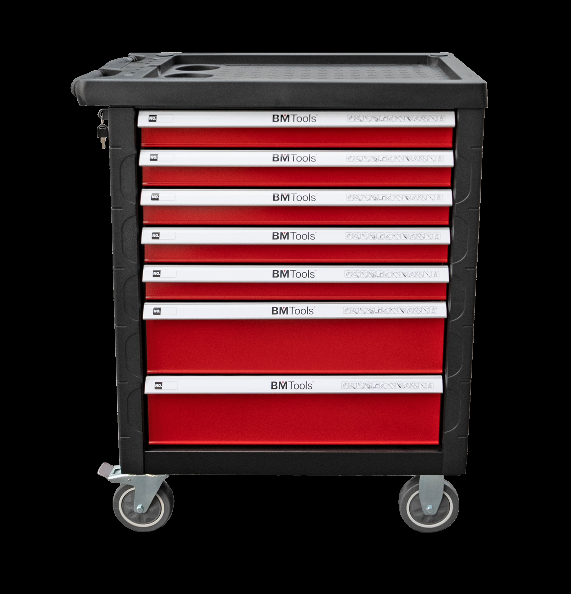 Візок з інструментами 7 секцій 268 од. (червоний)
