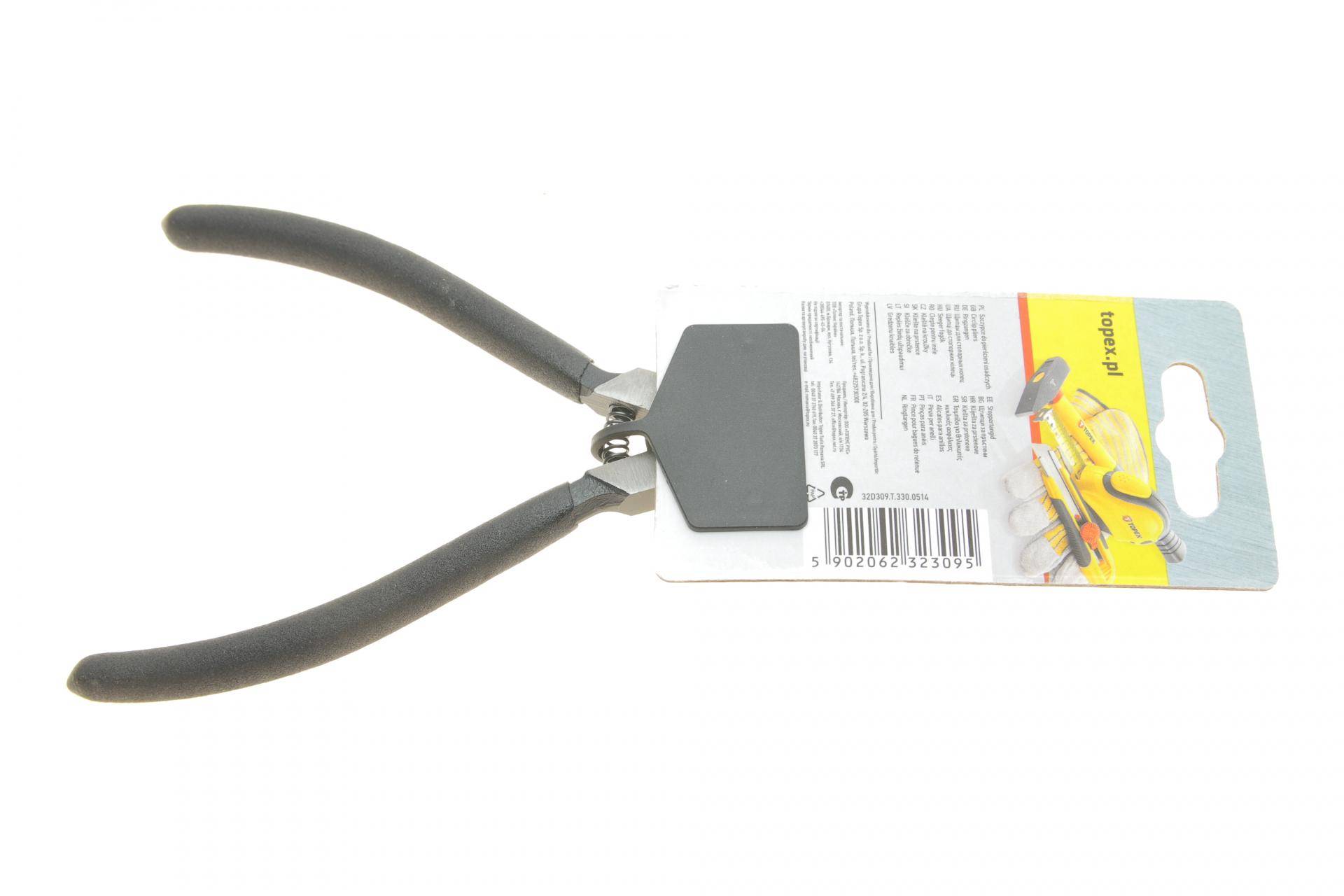 Щипці загнуті для внутрішніх стопорних кілець 1,8x19-60 мм L-175 мм