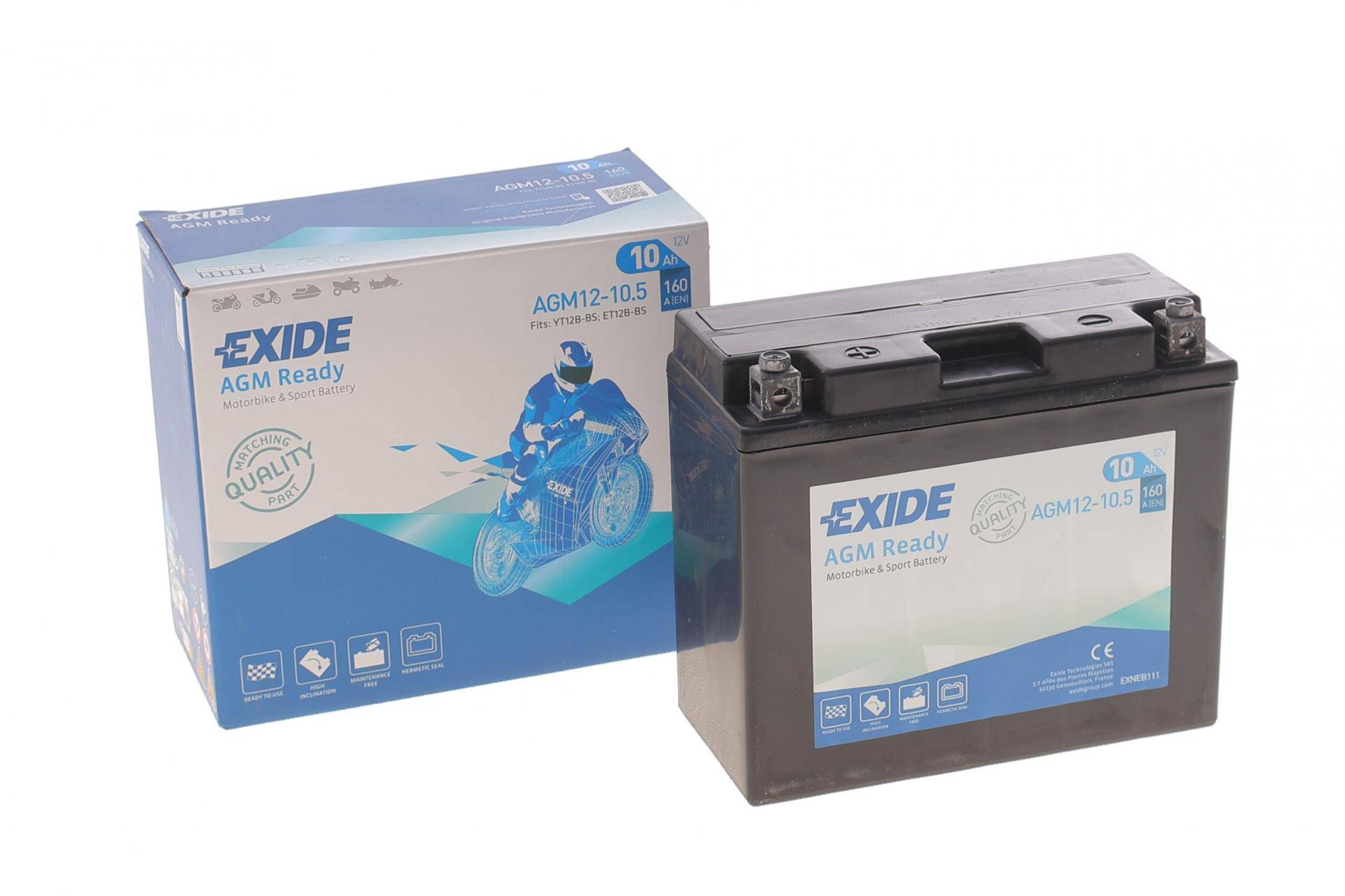 Акумуляторна батарея 10Ah/160A (150x70x130/+L/B00) (AGM Ready) (мото)