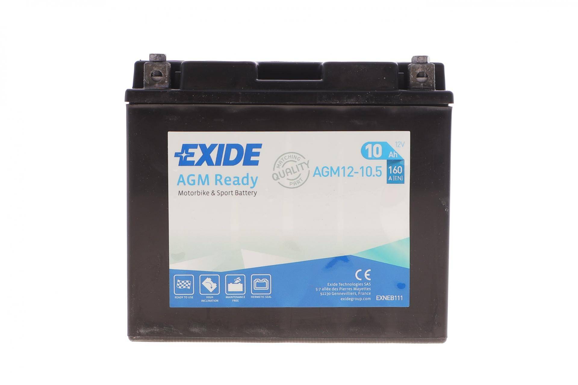 Акумуляторна батарея 10Ah/160A (150x70x130/+L/B00) (AGM Ready) (мото)