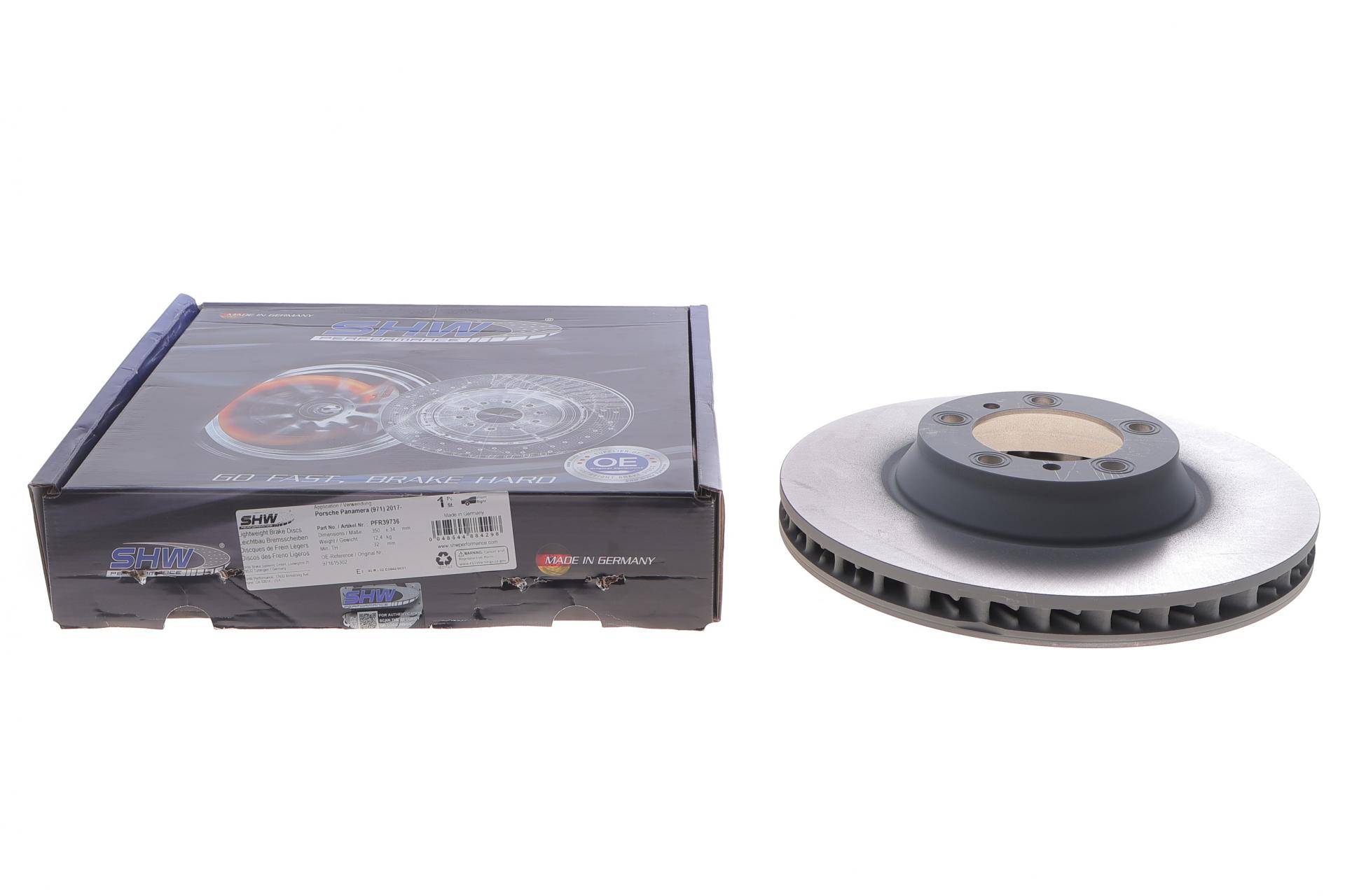 Диск гальмівний (передній) Porsche Panamera 16- (R) (350x34) (з покриттям) (вент.)