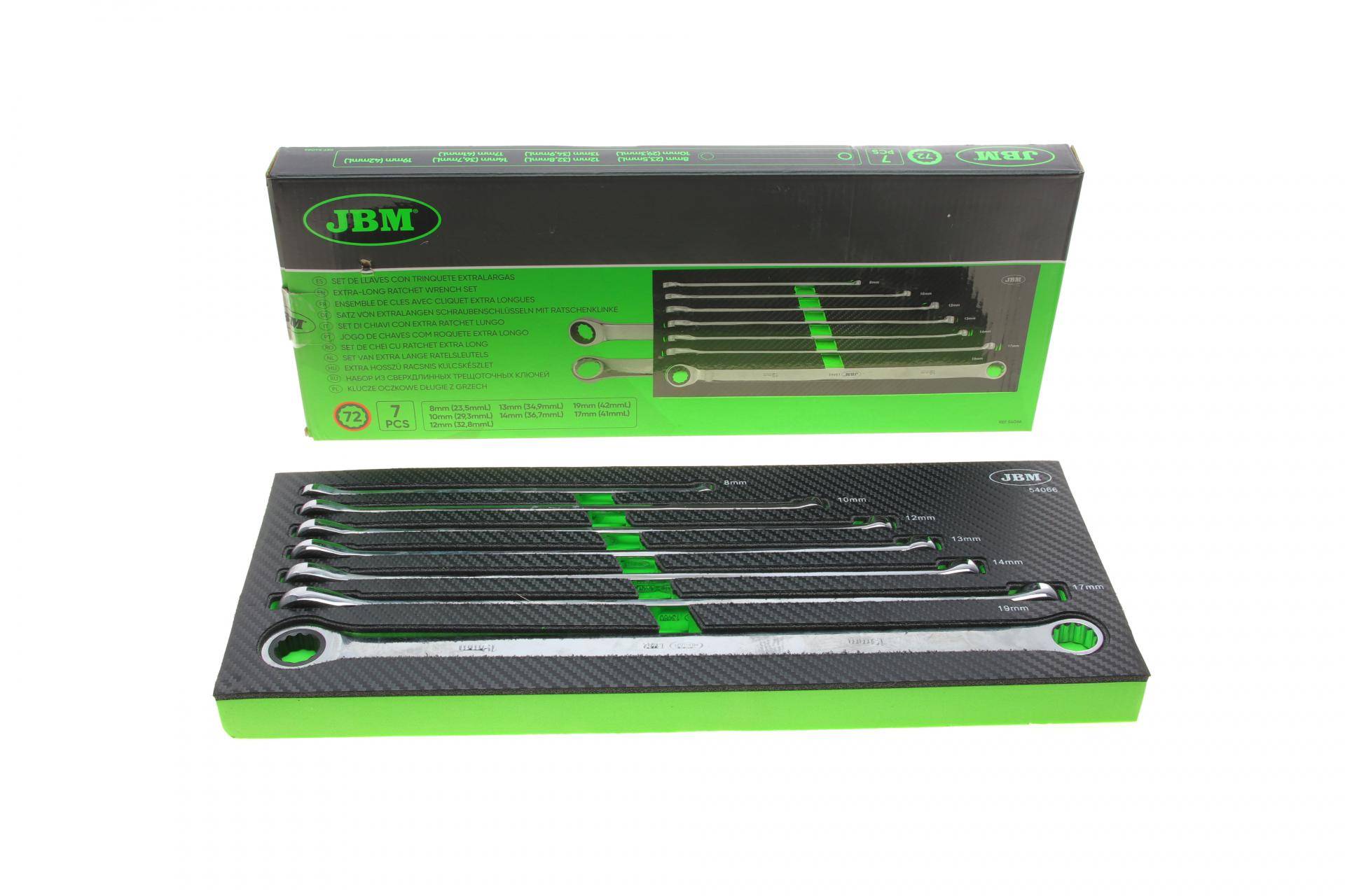 Набір ключів накидних з тріскачкою 8-19 мм 7 од.