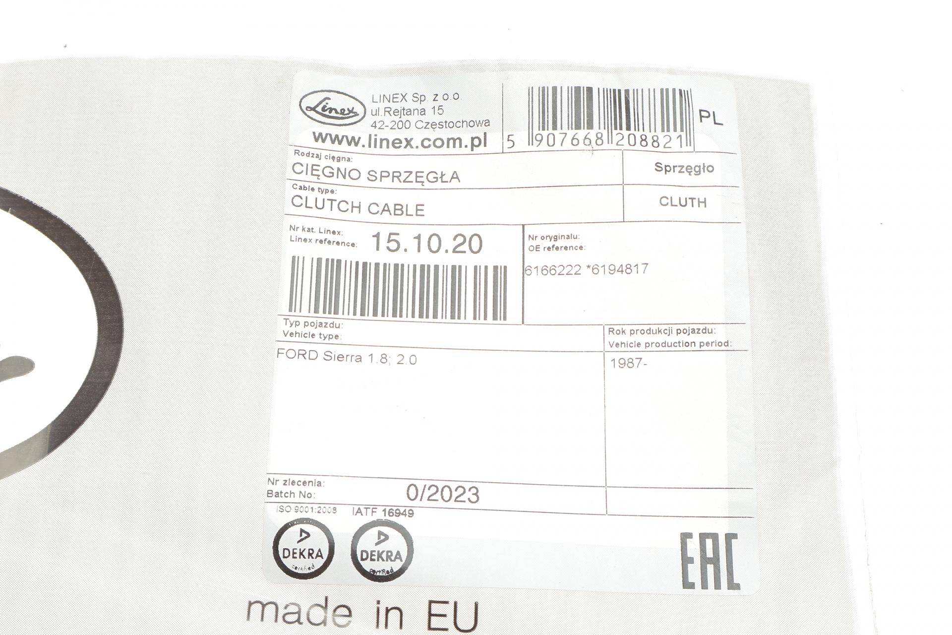 Трос зчеплення Ford Sierra 1.8/2.0 87- (1515/1200 мм)