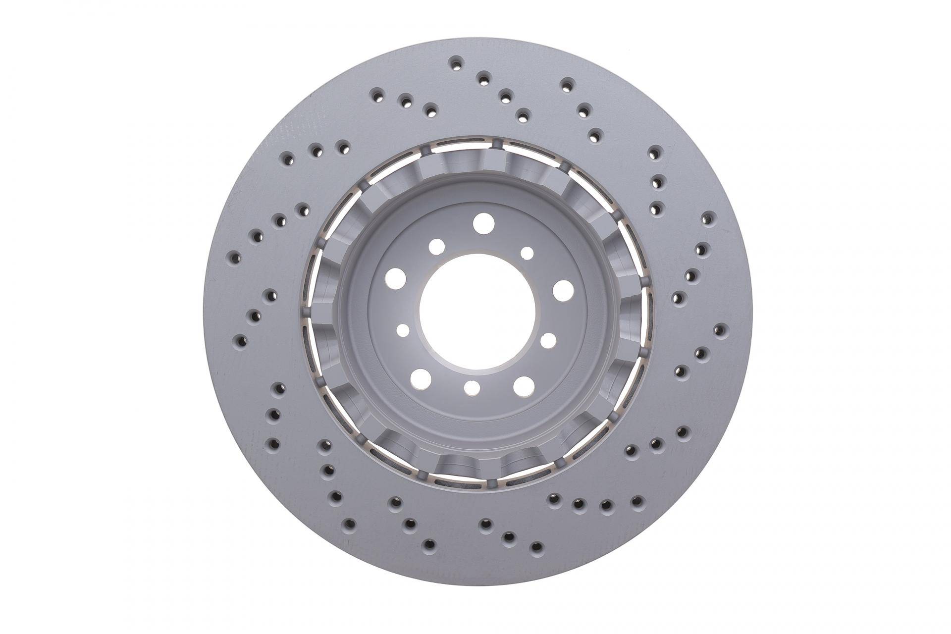 Диск гальмівний (передній) (L) BMW M3 (E46) 00-16 (345x28)) (з покриттям) (з отворами) (вент)