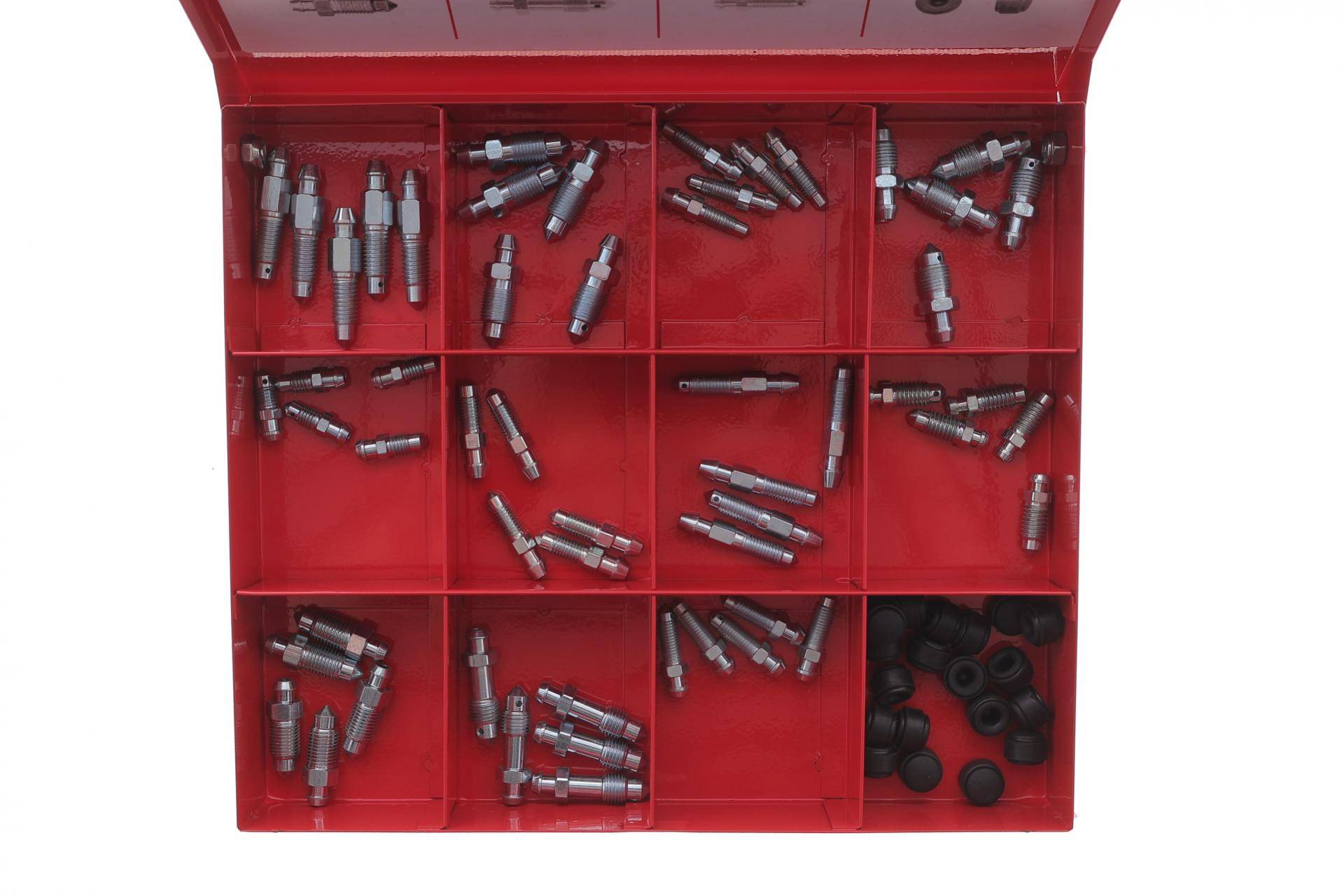 Комплект штуцерів прокачки гальм M6x1-M10x1/7x21.7-11x29.9 +заглушки (к-кт 75шт.)