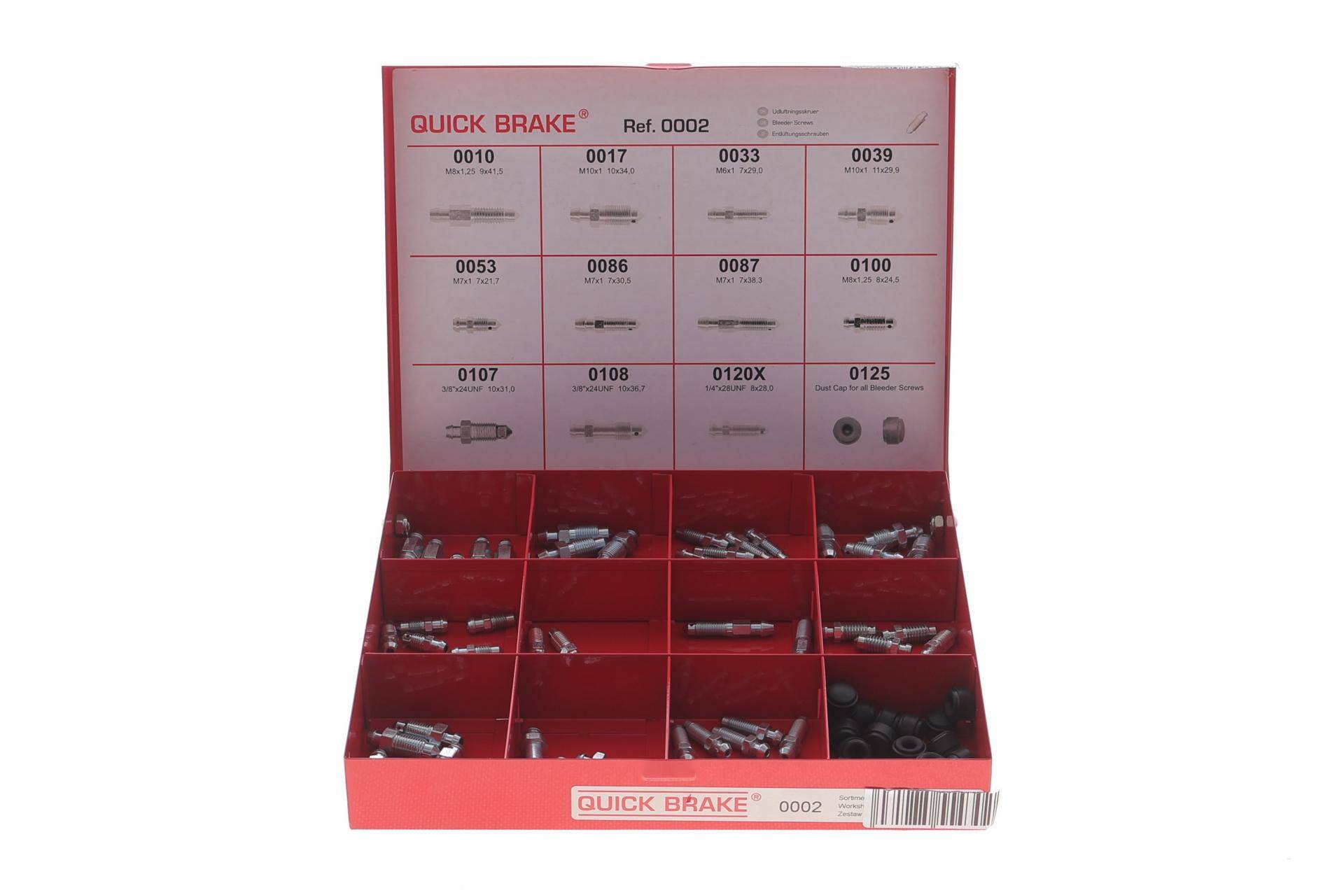 Комплект штуцерів прокачки гальм M6x1-M10x1/7x21.7-11x29.9 +заглушки (к-кт 75шт.)