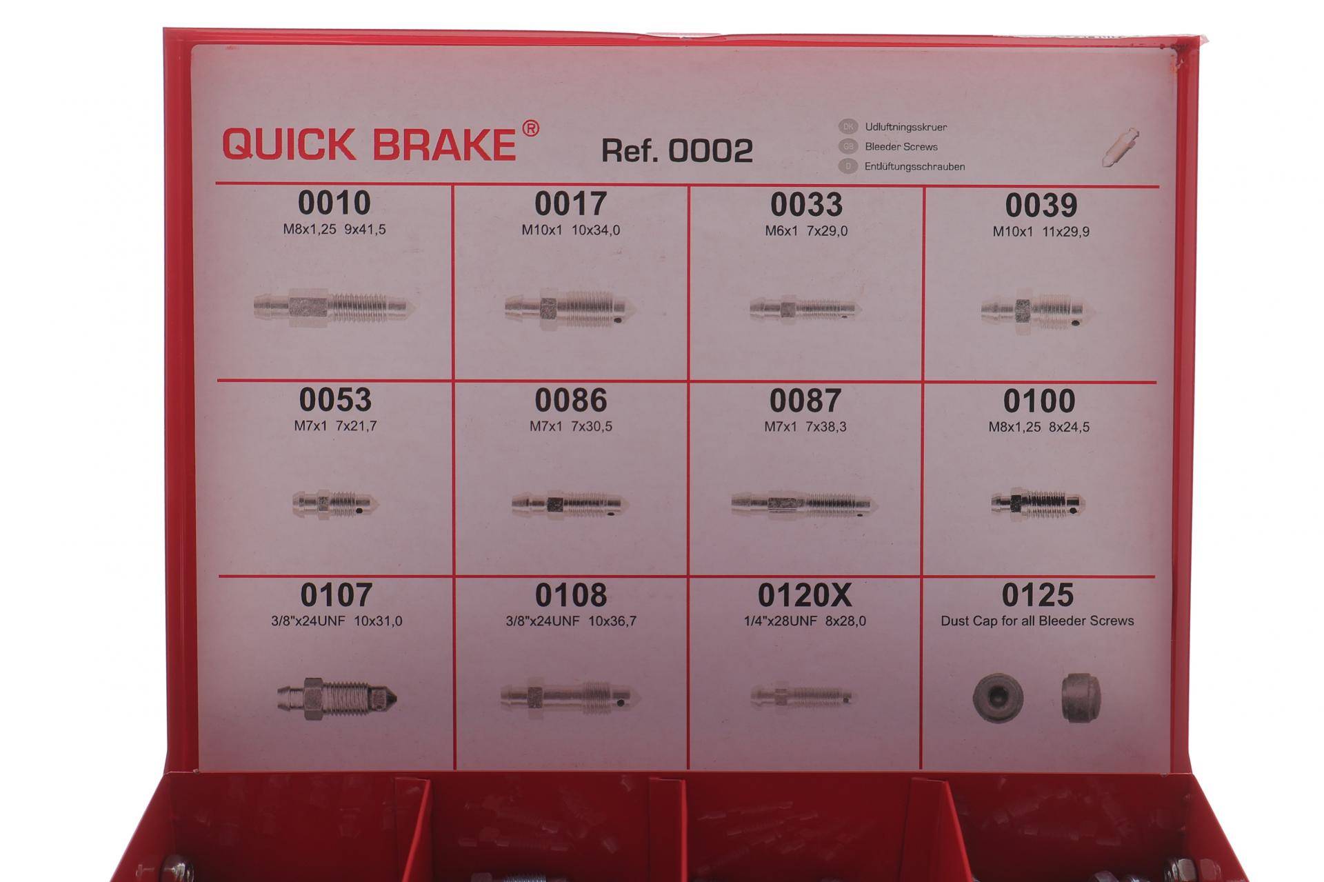 Комплект штуцерів прокачки гальм M6x1-M10x1/7x21.7-11x29.9 +заглушки (к-кт 75шт.)