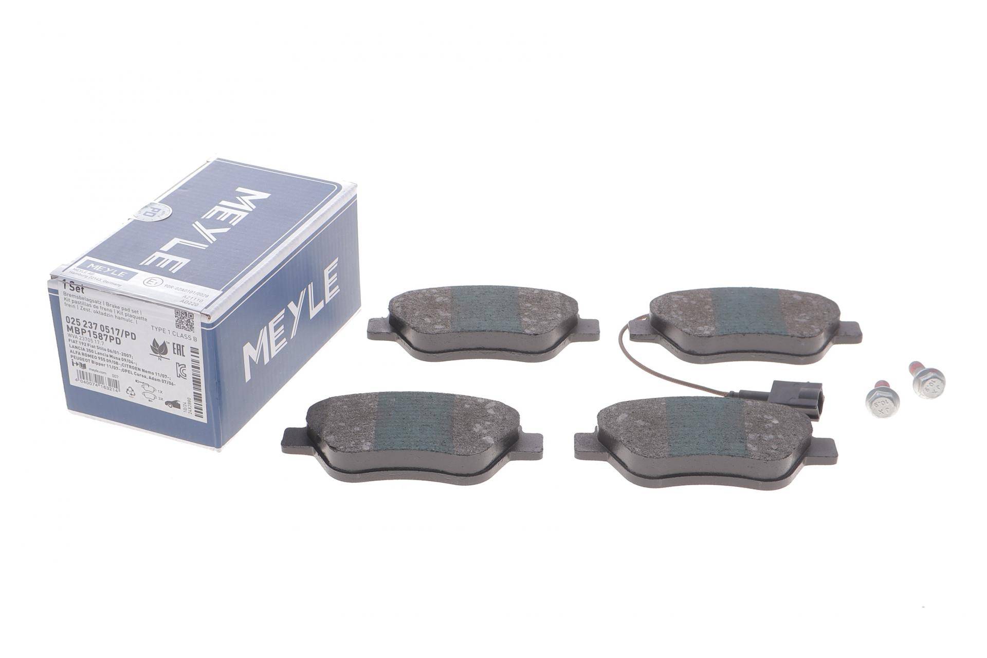 Колодки гальмівні (передні) Fiat Doblo/Citroen Nemo/Peugeot Bipper 08- (Bosch)