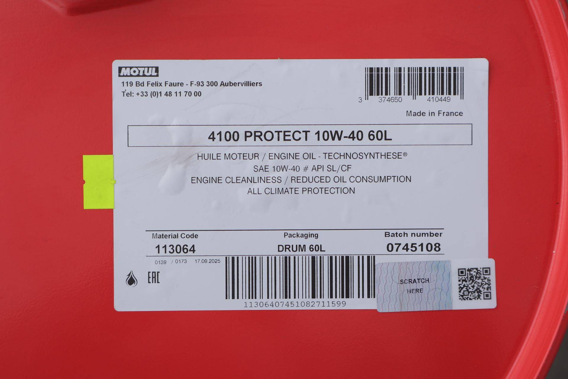 Олива 10W40 4100 PROTECT (60L) (API PERFORMANCE SL/CF) (113064)