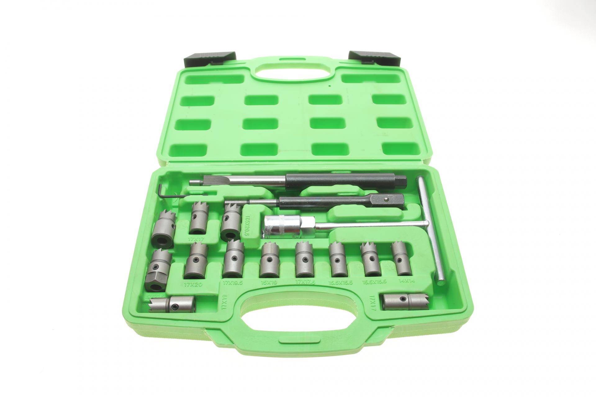 Набір інструментів для притирання сідел дизельних форсунок (17 пердметів)