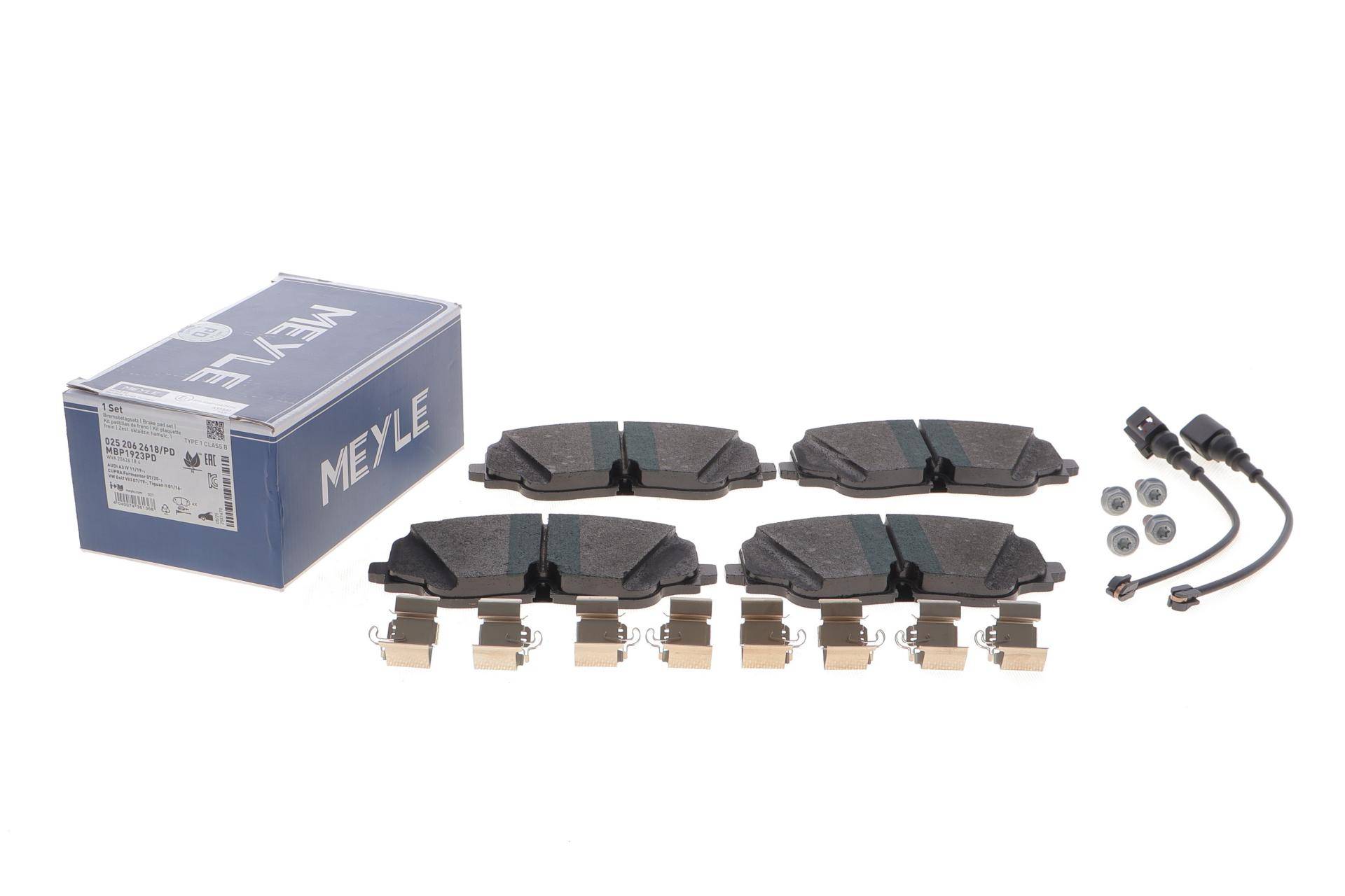 Колодки гальмівні (передні) VW Golf VIII/Tiguan 20- (+датчик/пружинки/болти)