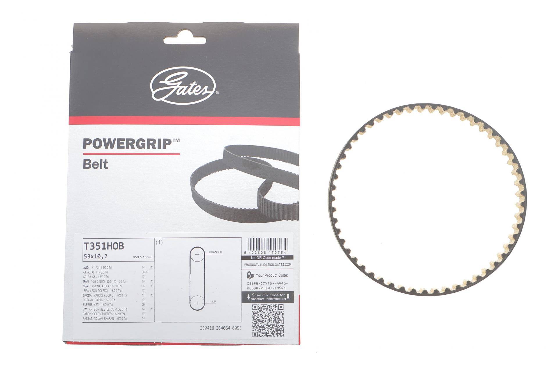 Ремінь привода насосу масляного VW Crafter/ T6 2.0 TDI 15-/Audi A3/A4/A6/Q5 1.6/2.0TDi 13- (53x10.2)