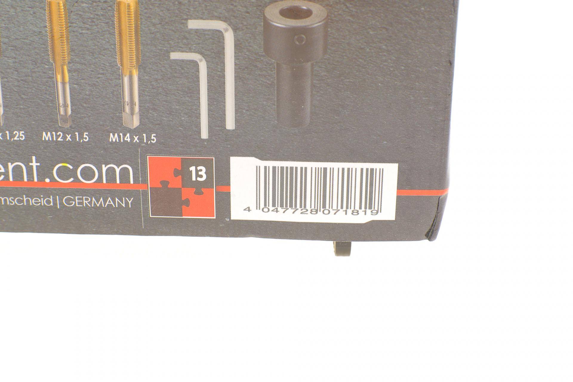 Набір інструментів для відновлення різьби (M12x1.25/M12x1.5/M15x1.5) (13 шт)