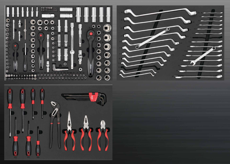 Візок з інструментами 7 секцій 219 од. (чорний) Vigor Black Edition