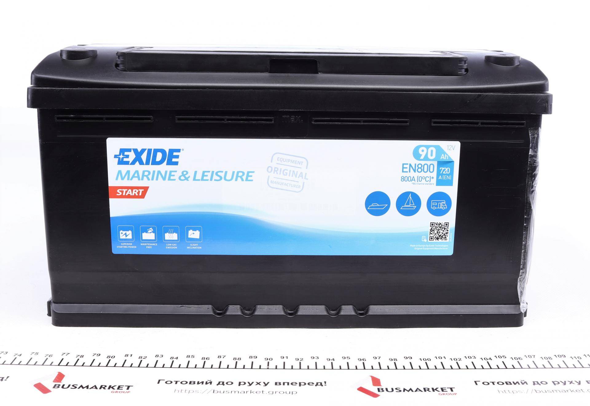 Акумуляторна батарея 90Ah 720A (353x175x190/+R/B13) (Пуск/для водного транспорту)