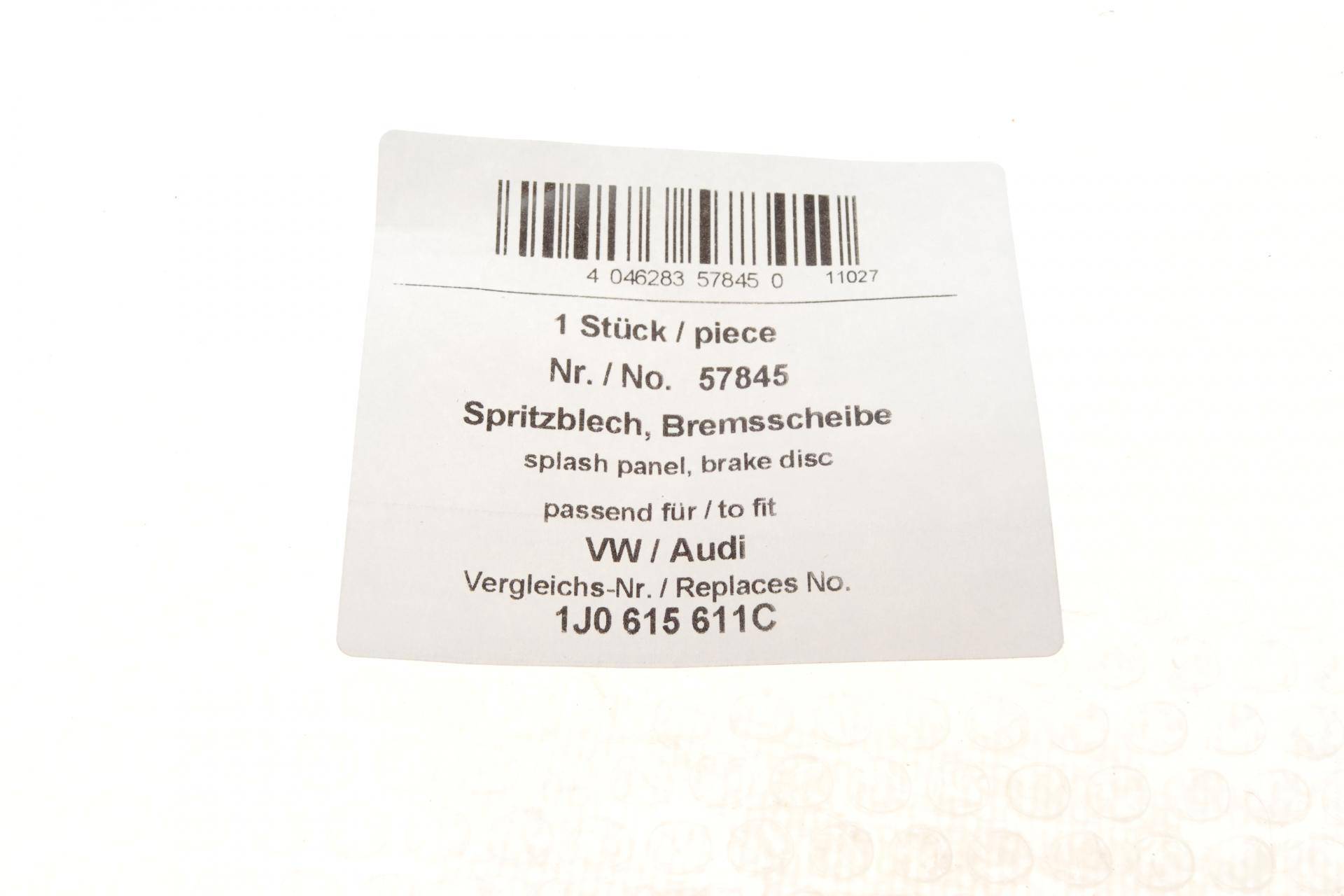 Захист диска гальмівного (заднього) (L) Audi A3/VW Golf IV 96-05