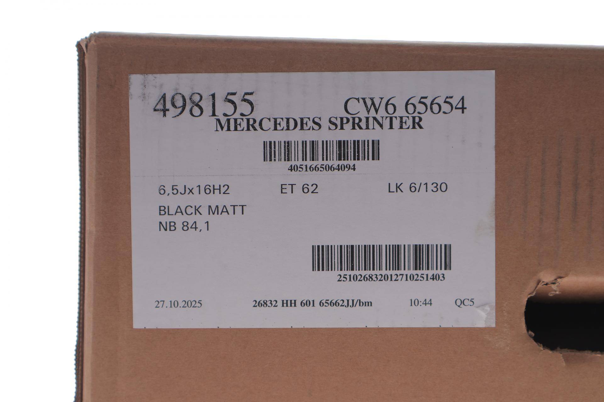 Диск колісний MB Sprinter 208-319/VW Crafter (6.5Jx16 6x130x84.1 ET62) (легкосплавний)