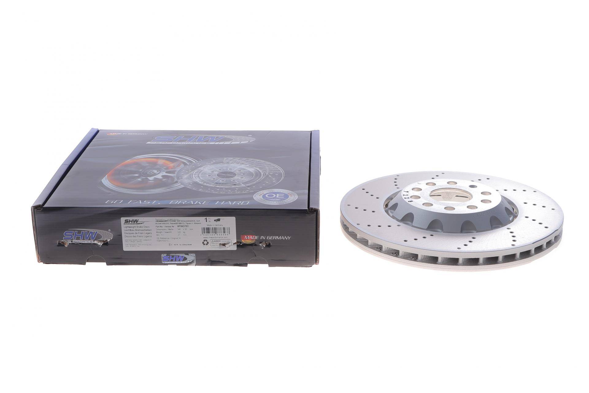 Диск гальмівний (передній) Audi A3/Skoda Octavia/VW Golf 13-/Passat 08- (340x30)(з покриттям)(вент.)