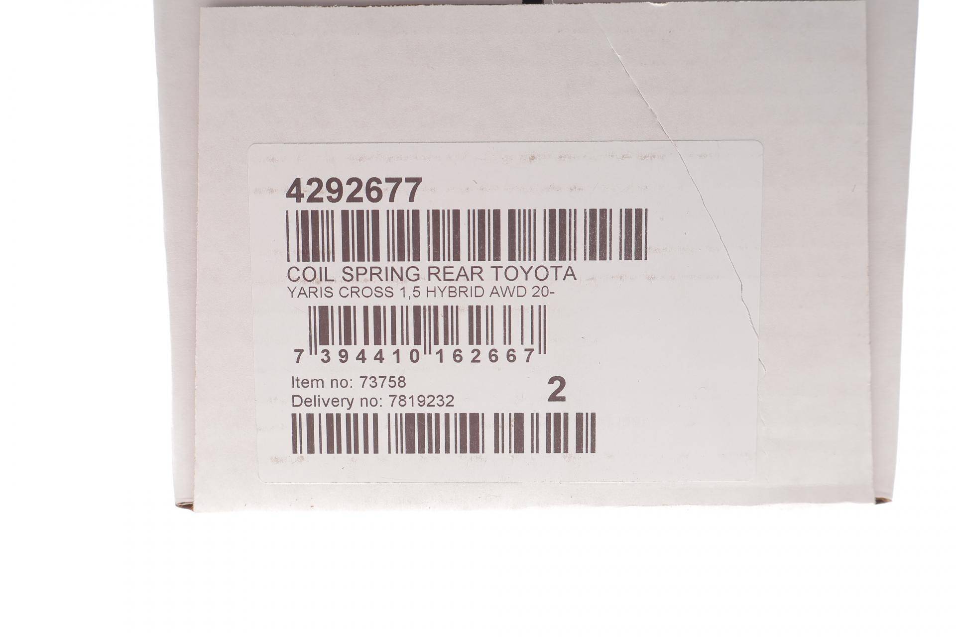 Пружина (задня) Toyota Yaris Cross 1.5 Hybrid 4x4 20- (SUV)