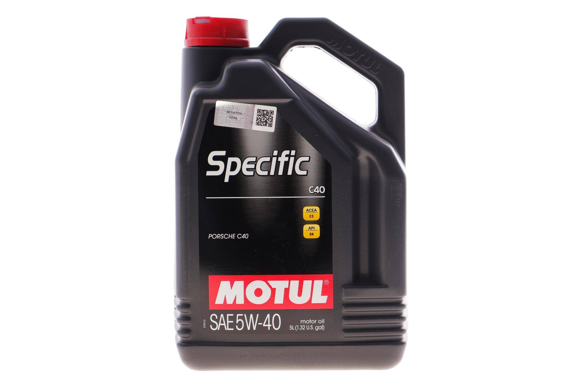 Олива 5W40 SPECIFIC C40 (5L) (ACEA C3/API SN/PORSCHE C40) (113943)